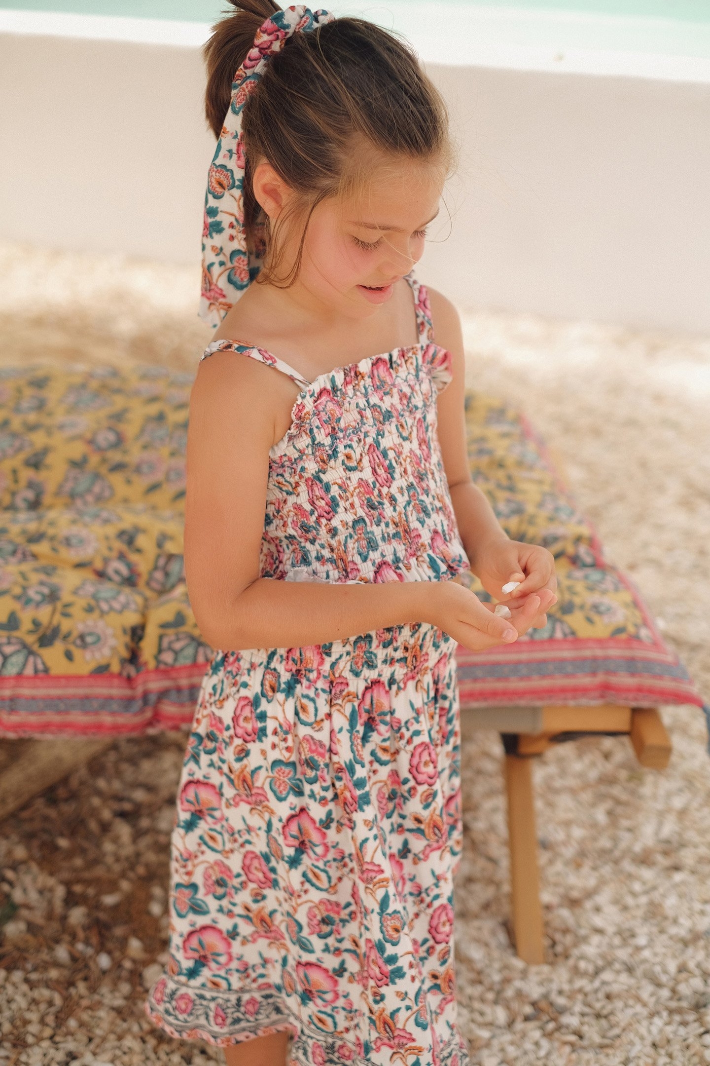 SKIRT ANNETA CREAM INDIAN FLOWERS 2