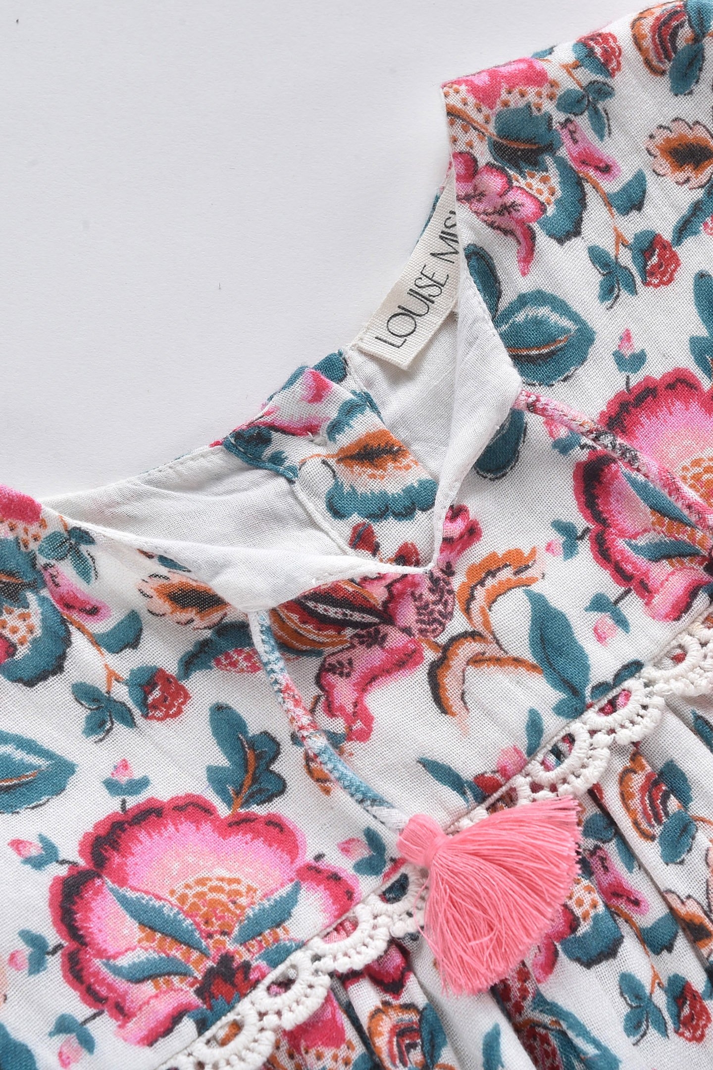 BLOUSE VALLY CREAM INDIAN FLOWERS 2