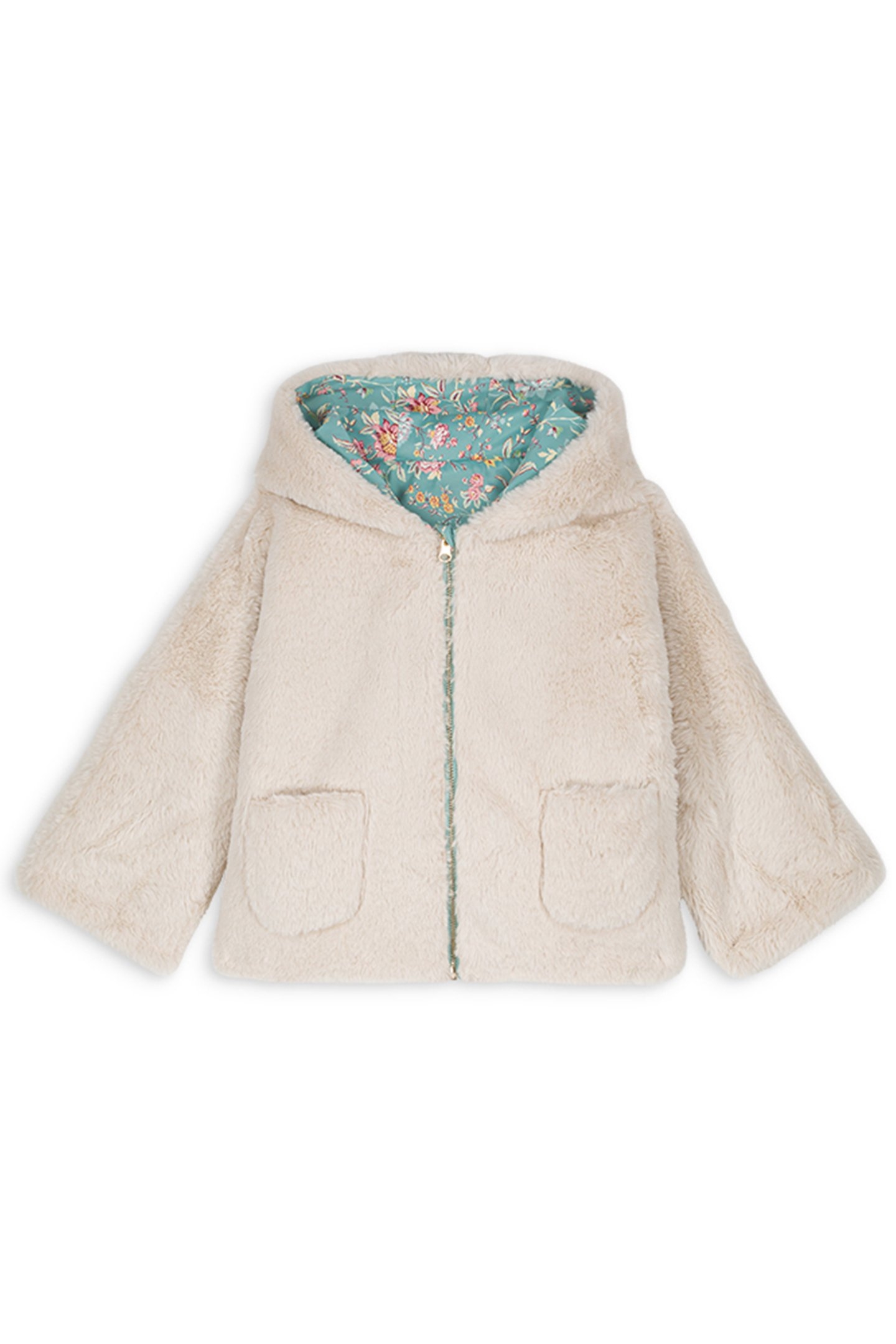 REVERSIBLE COAT FELVET BLUE ROSA DAMASCENA 2