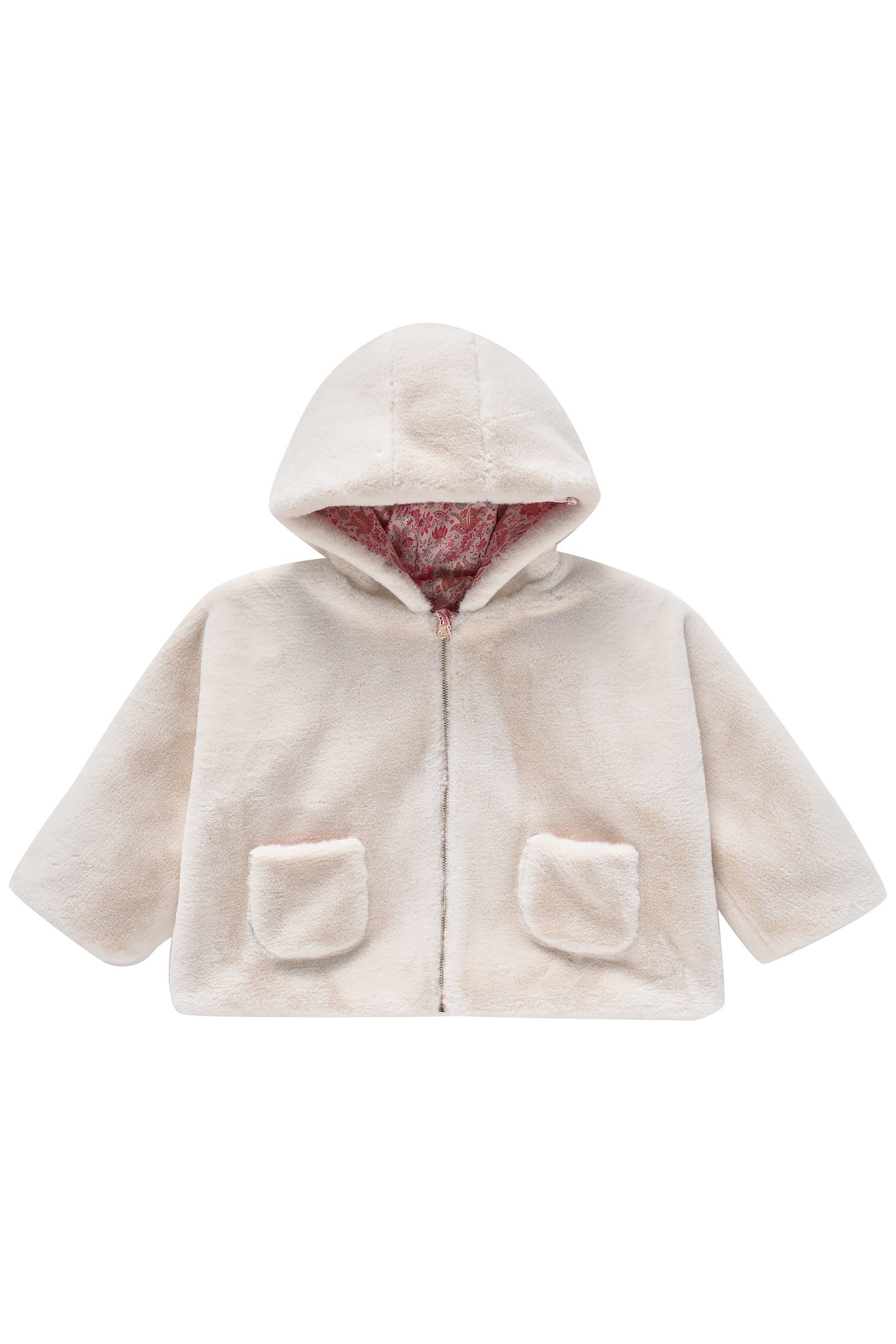 REVERSIBLE COAT FELVET CREAM FLOWER FIELDS 1