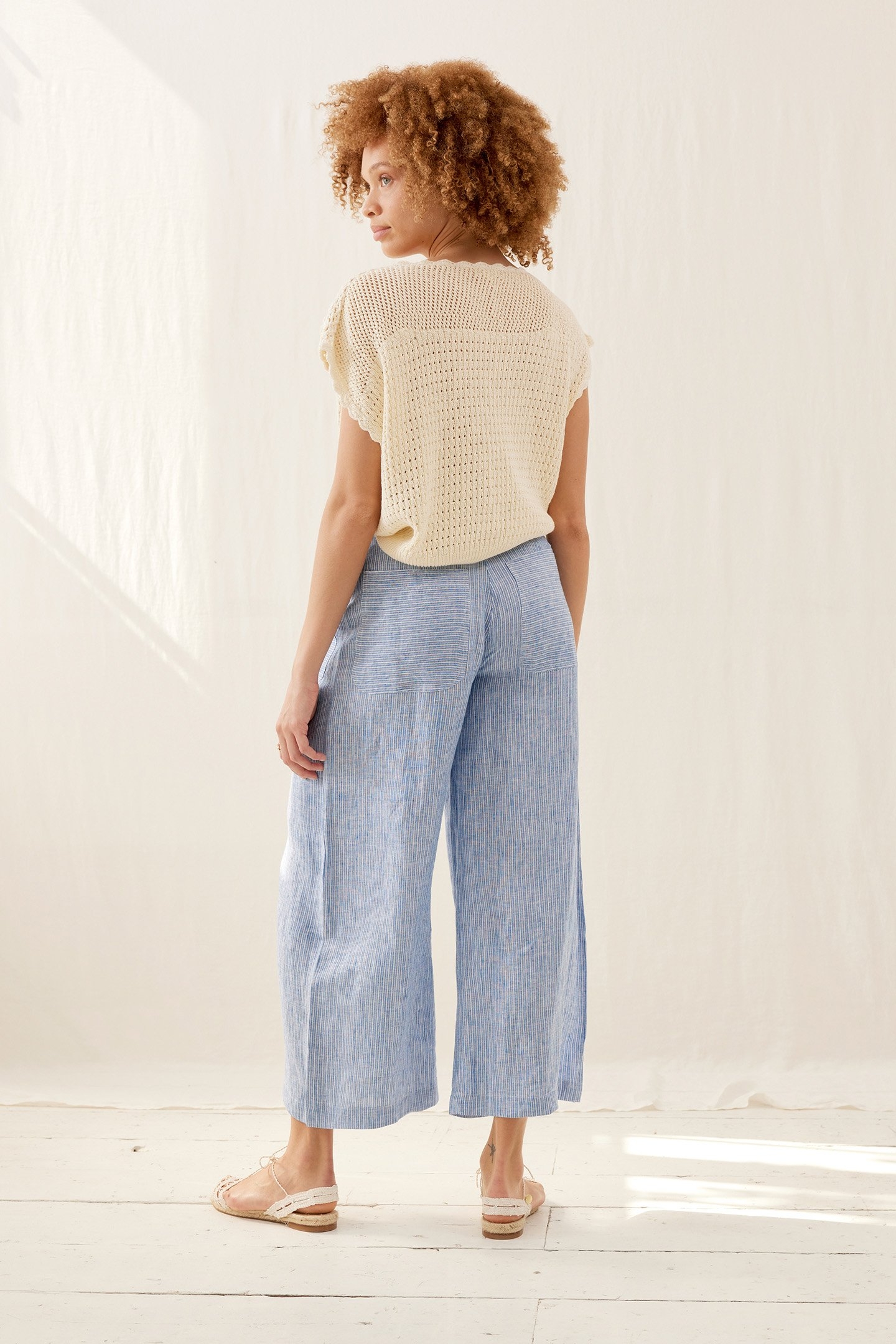 PANTS VIRGILIA WHITE - BLUE STRIPES 2