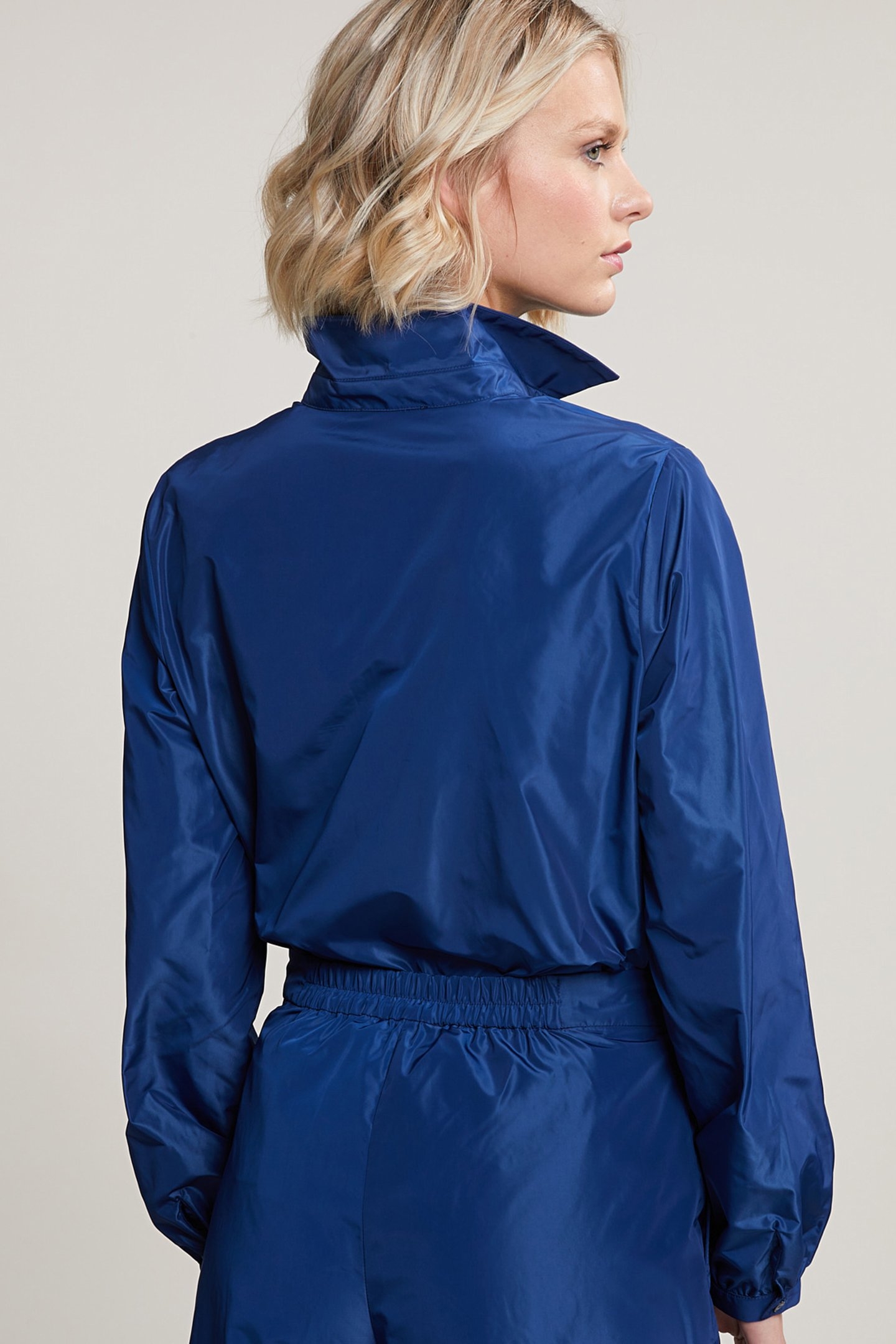 BLUE TAFFETA BLOUSE LONG SLEEVES 2