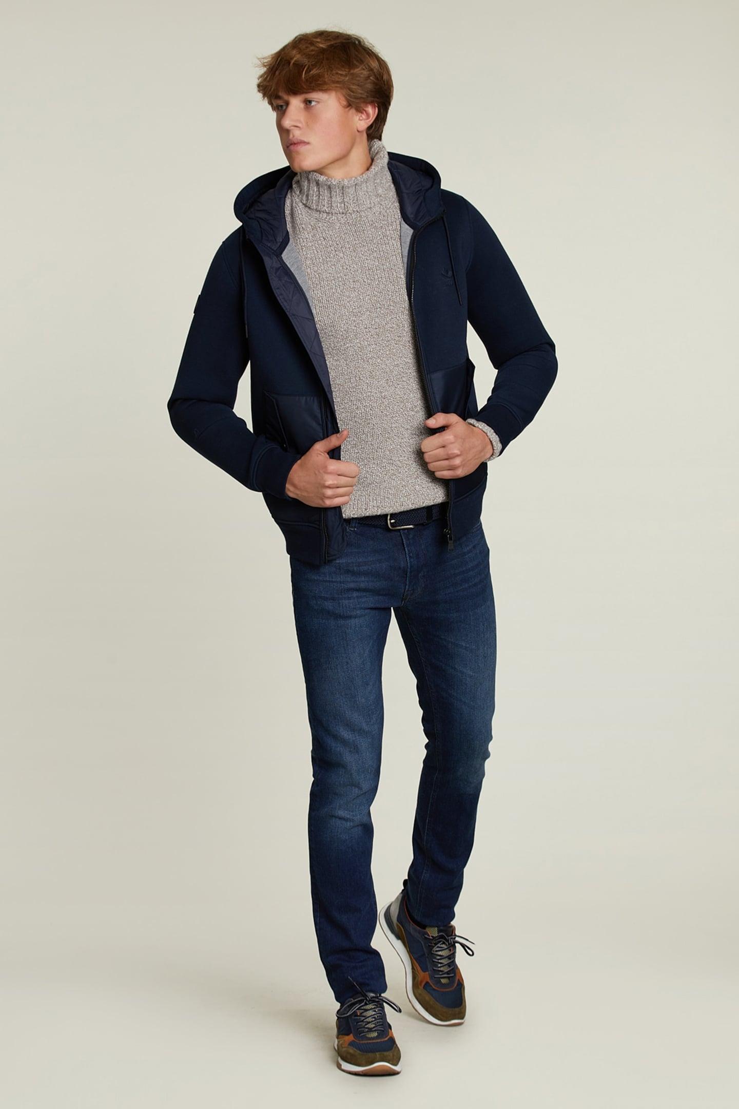 CUSTOM FIT WOOL-CASHMERE SWEATER BARREL MIX 3