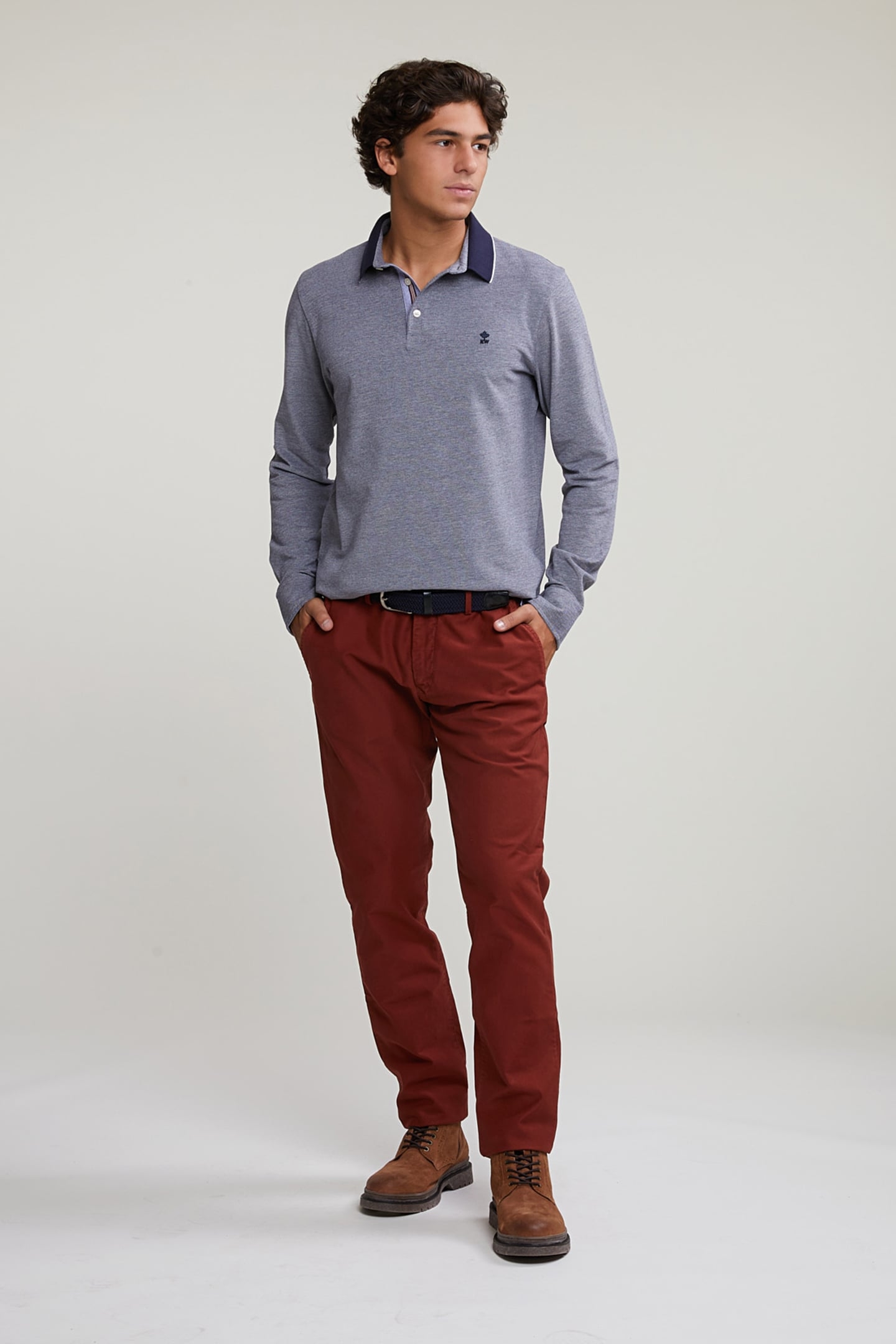 CUSTOM FIT COTTON POLO NAVY 3
