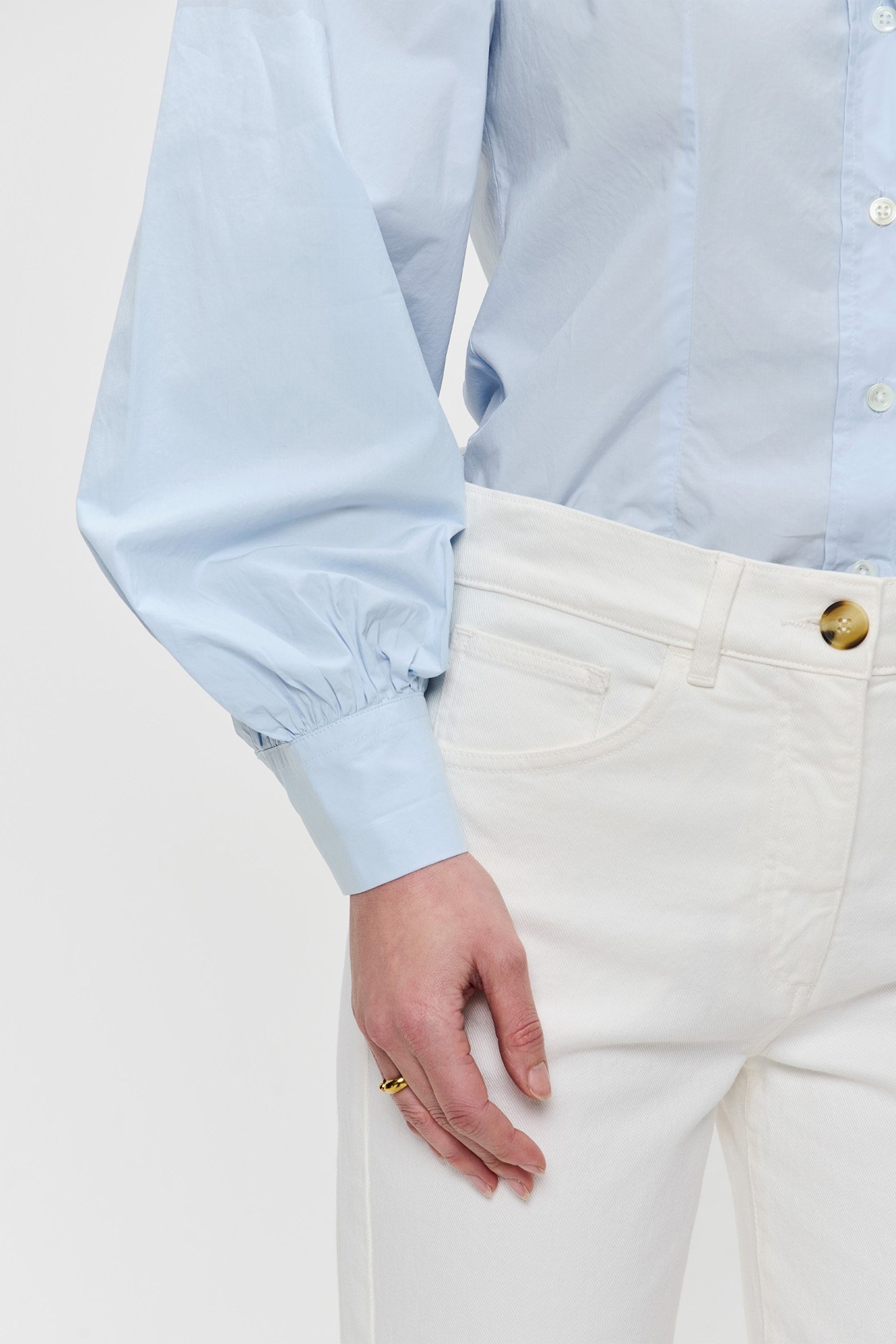 POPLIN PUFF SLEEVE SHIRT CRISPY BLUE 5