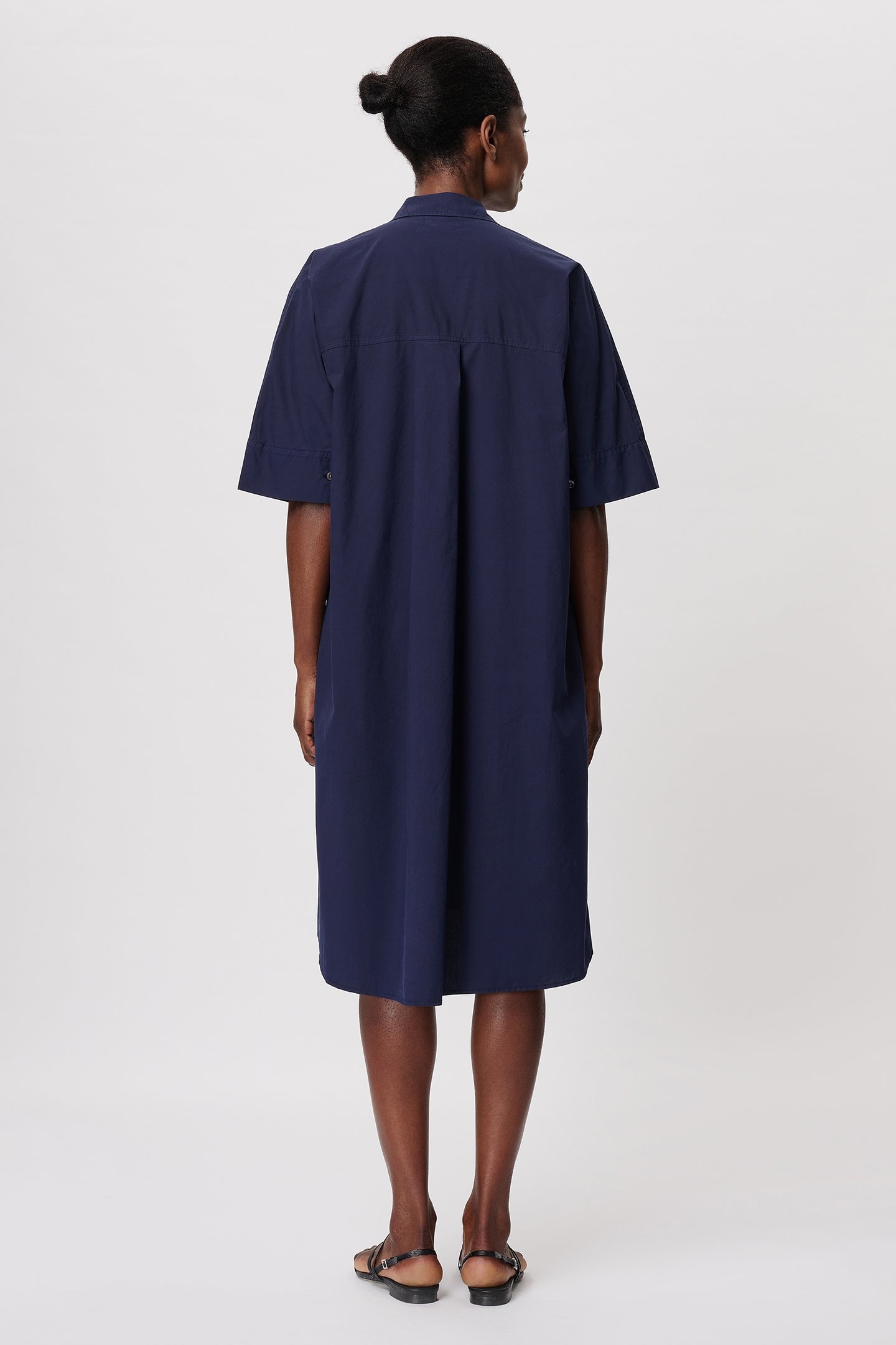 COTTON SHORT SLV SHIRT DRESS MIDNIGHT BLUE 2
