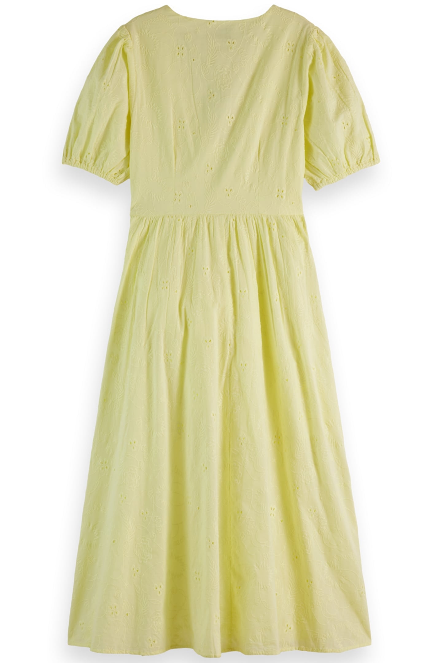 MIDI DRESS WITH BRODERIE ANGLAISE LEMON YELLOW 2