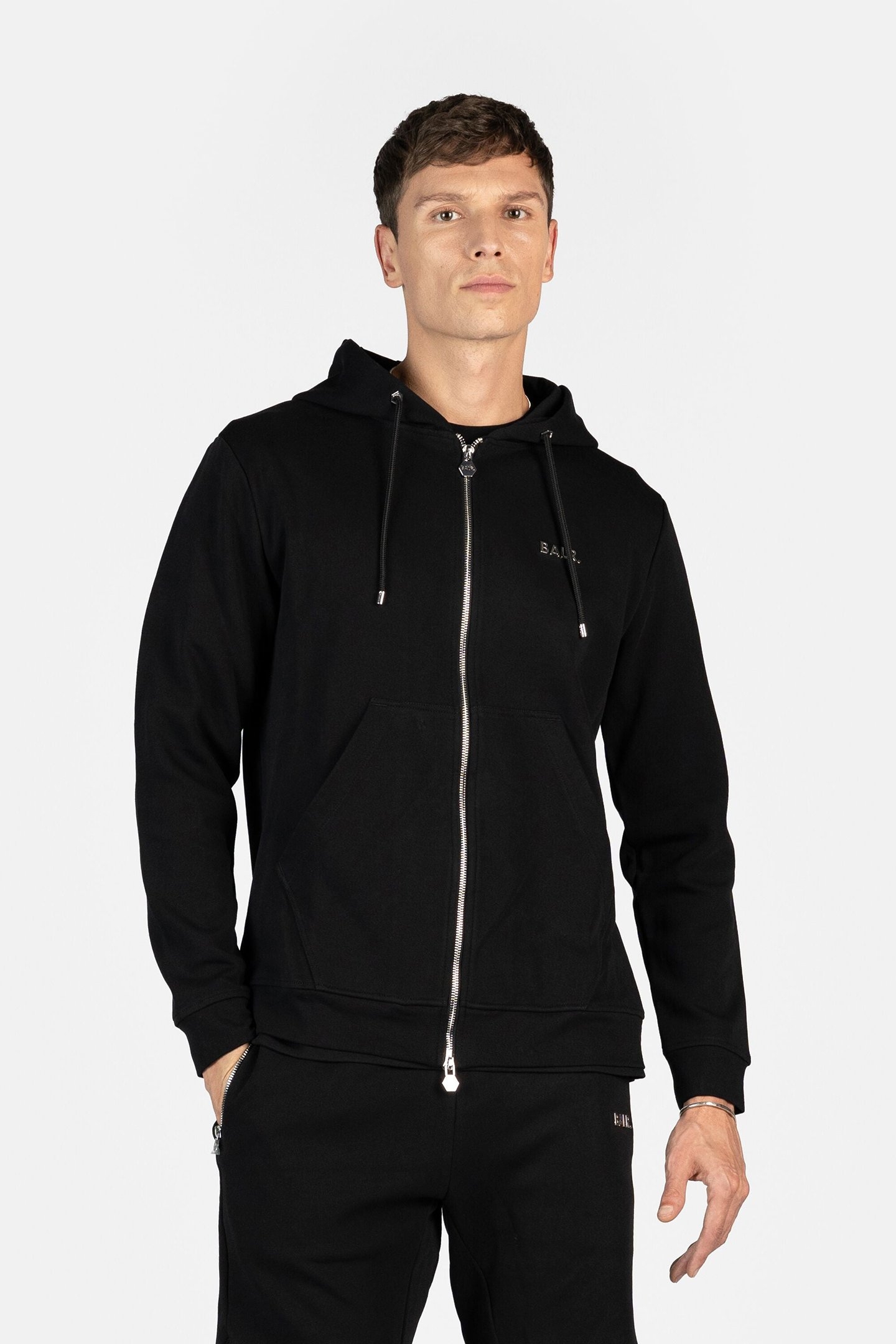 Q-SERIES REGULAR FIT ZIP THROUGH HOODIE JET BLACK 1