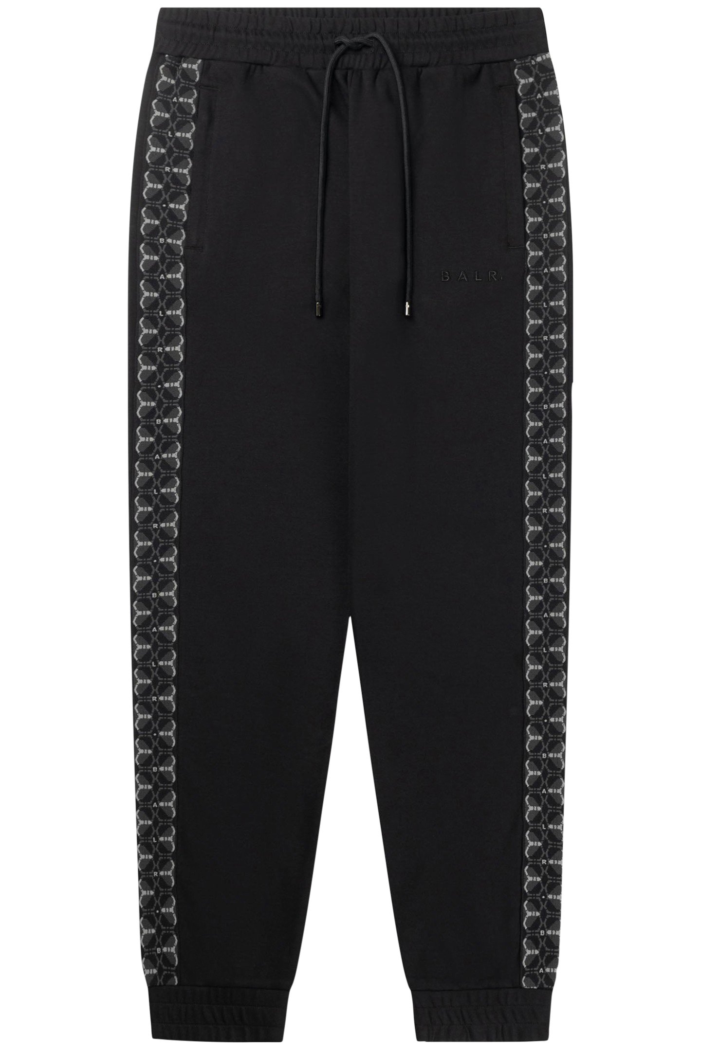 BALR. MONOGRAM TAPE REGULAR FIT TRACK PANTS JET BLACK 3