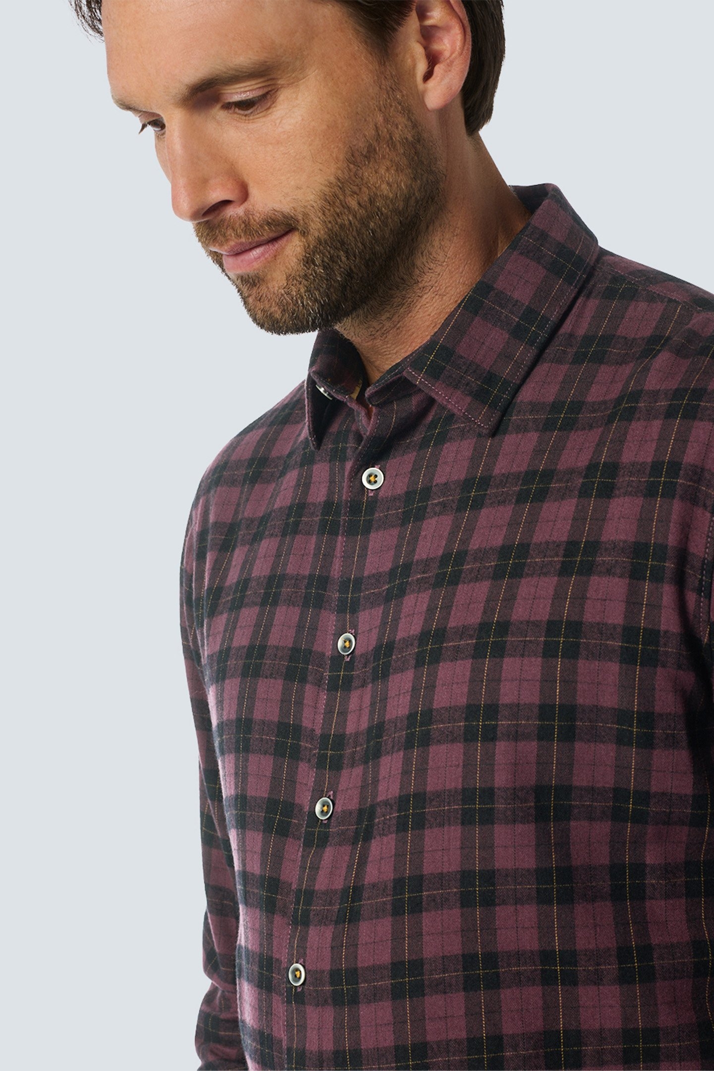 SHIRT CHECK AUBERGINE 6