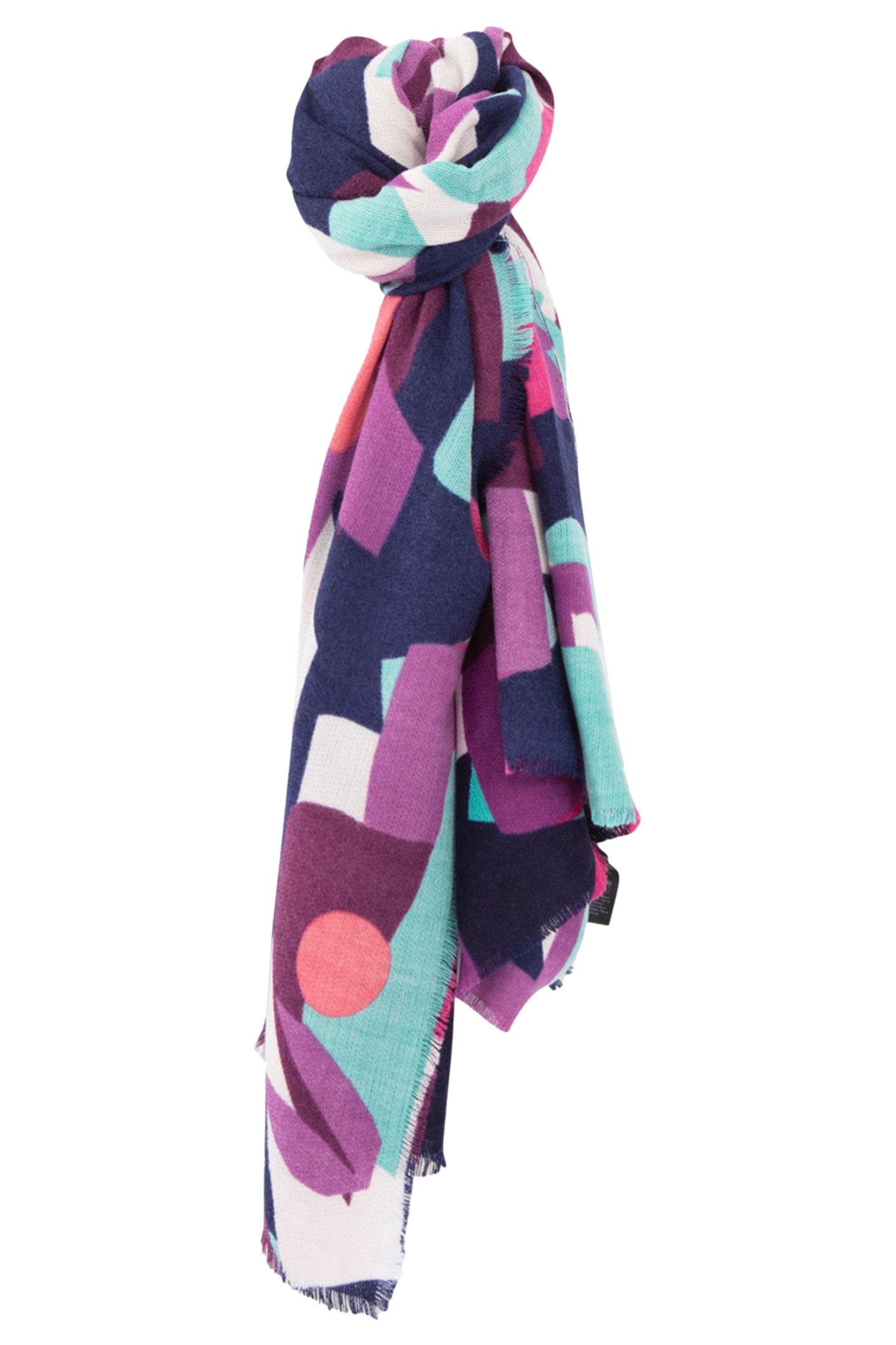 ARIA - NAVY SCARF WITH ABSTRACT PATTERN 1