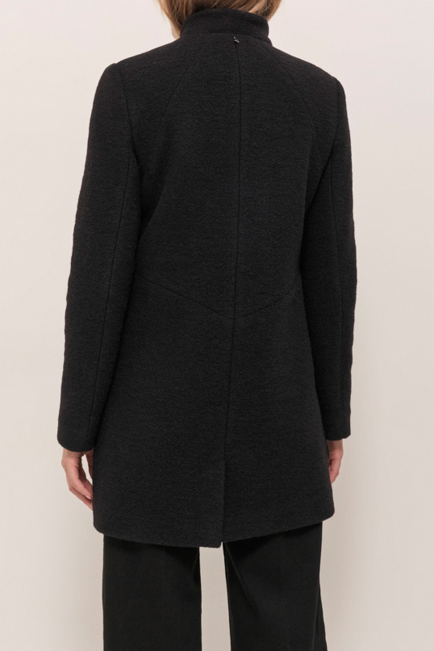 DOFFEN - STRAIGHT BLACK BOILED WOOL COAT 2
