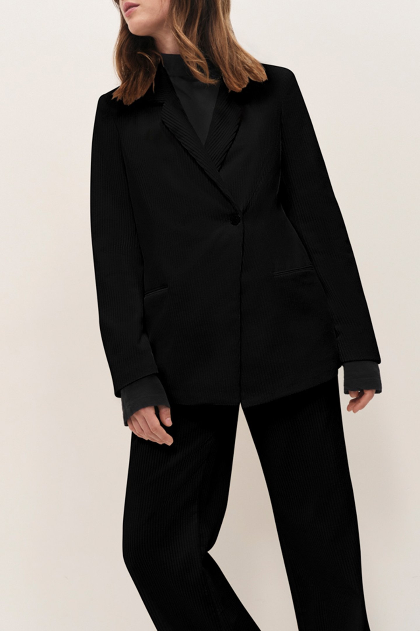 VIGG - BLACK CORDUROY SUIT JACKET 1