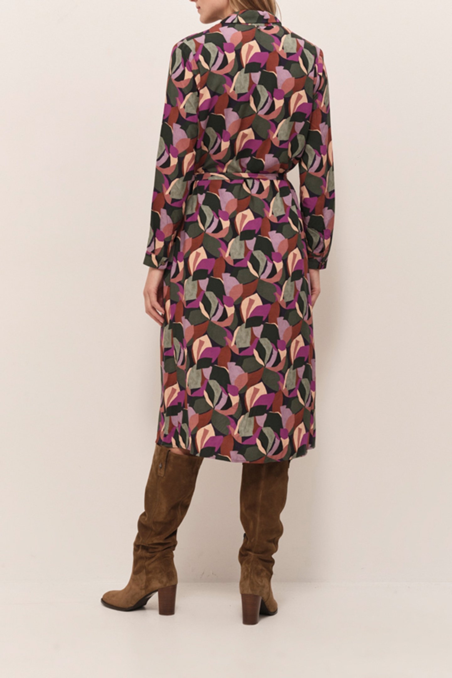 REGINA - SYCAMORE MIDI SHIRT DRESS WITH ARTY PRINT COLOR 3