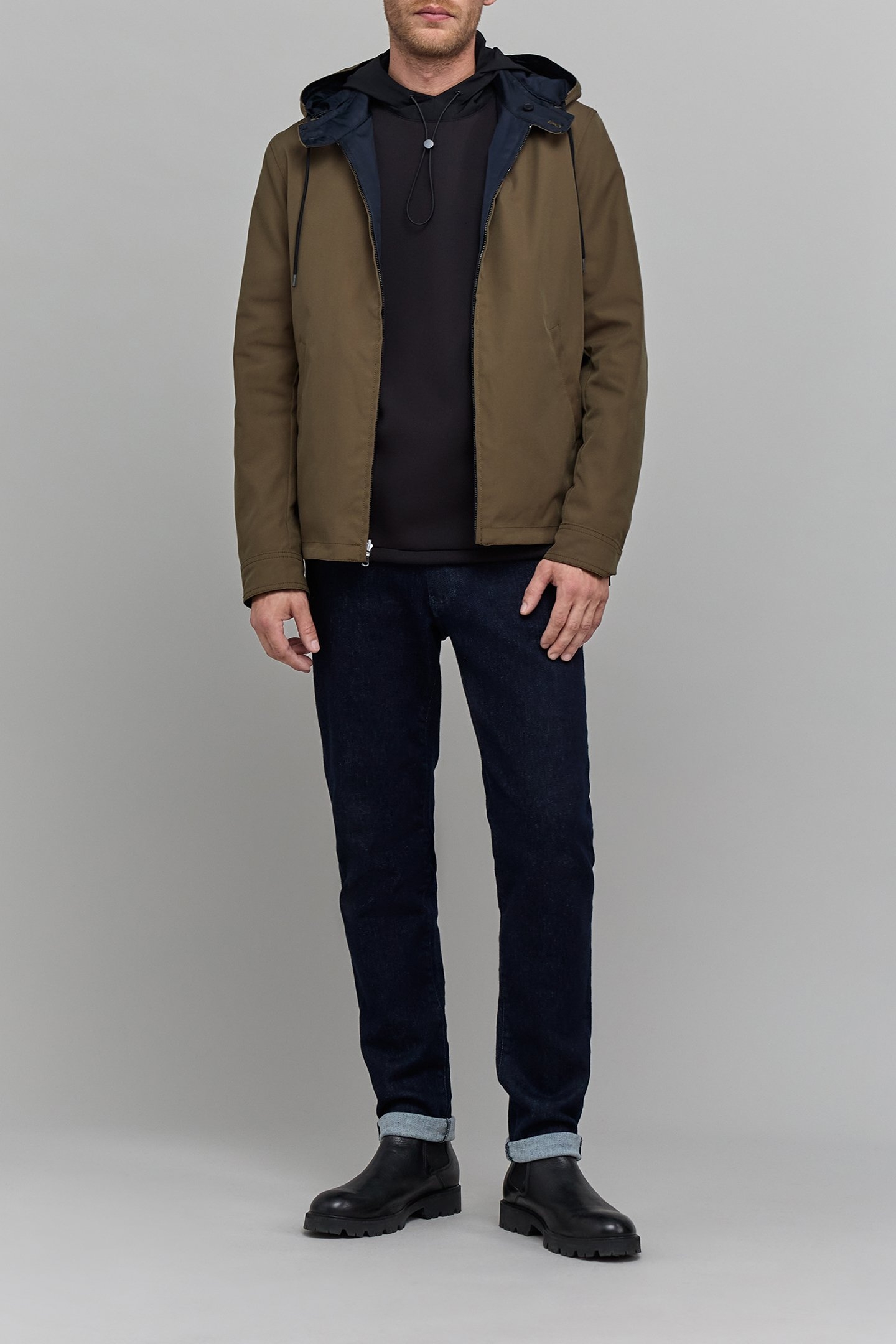 NAVY BLUE AND KHAKI REVERSIBLE JACKET 4