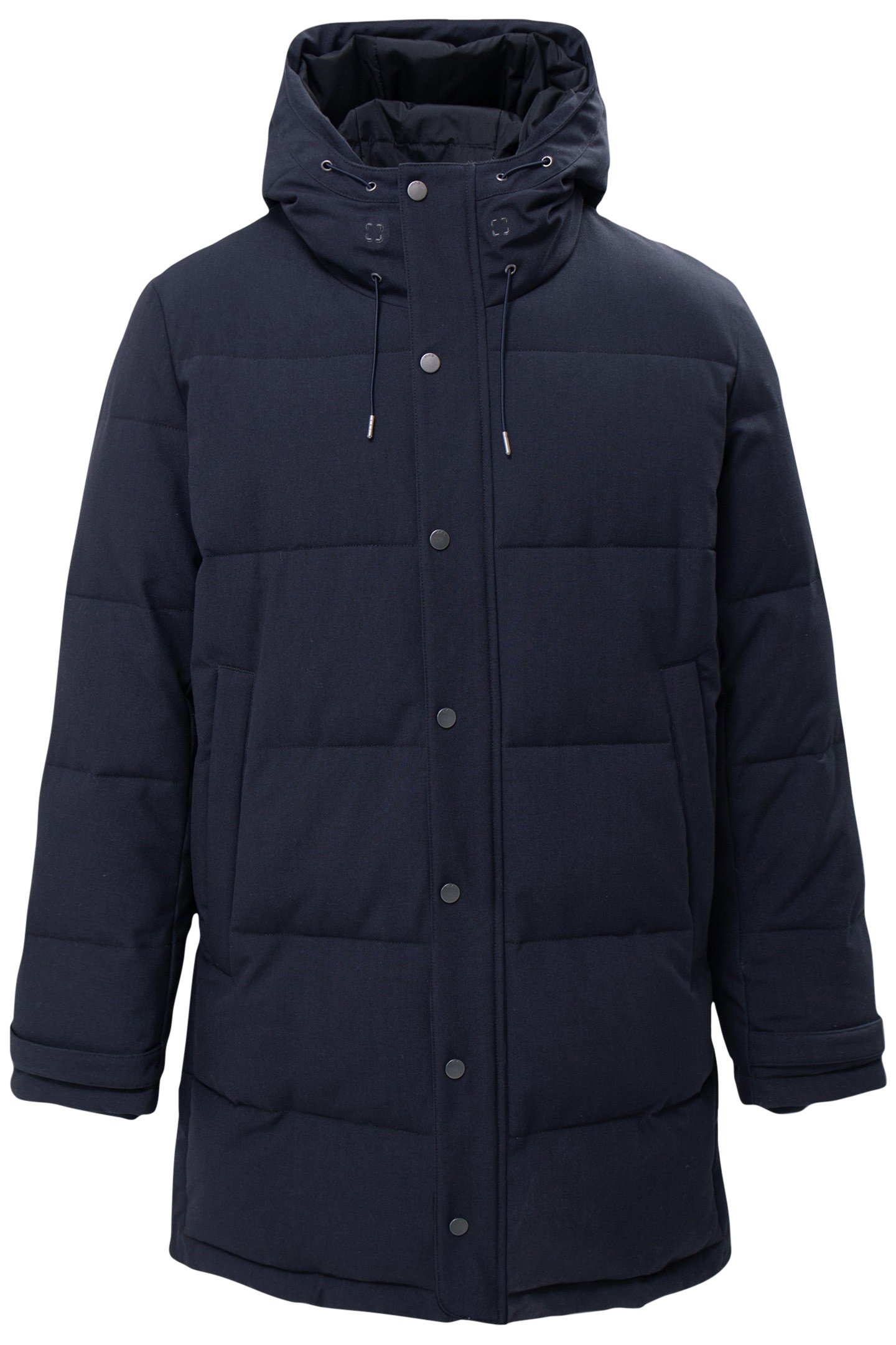 LONG NAVY QUILTED DOWN JACKET 4