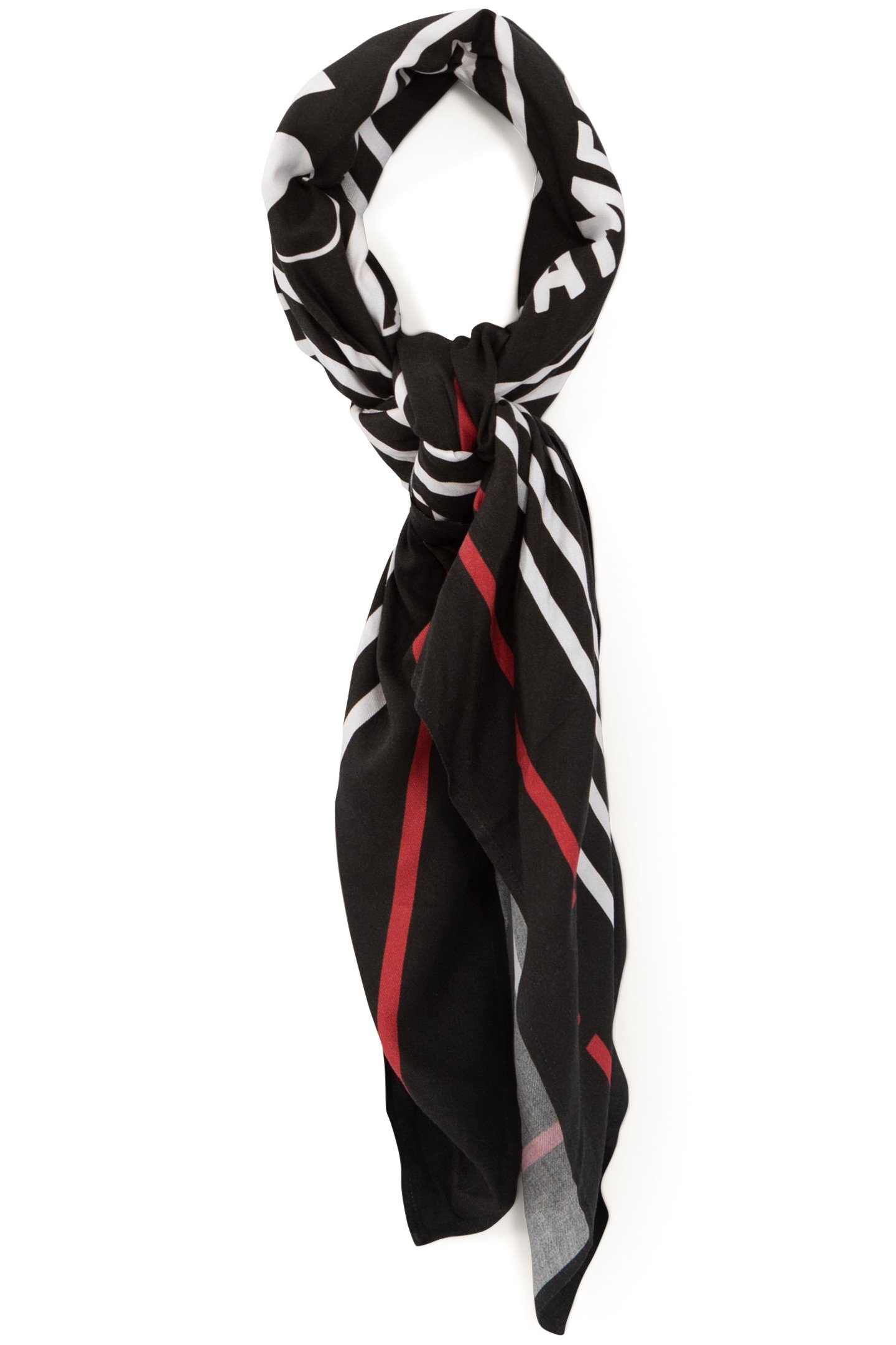 BLACK SQUARE SCARF WITH MESSAGE 1