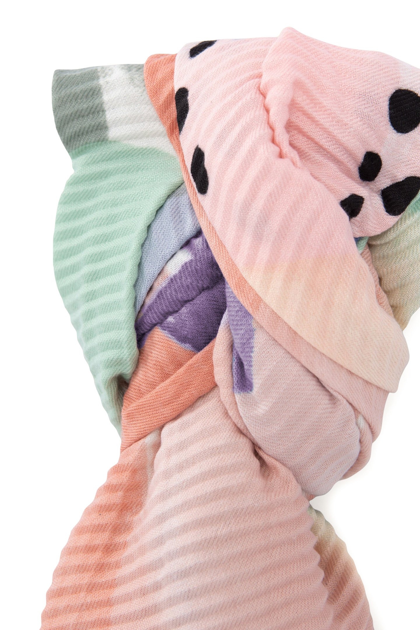 WATERCOLOR PRINT PLEATED ALMONDO SCARF 3