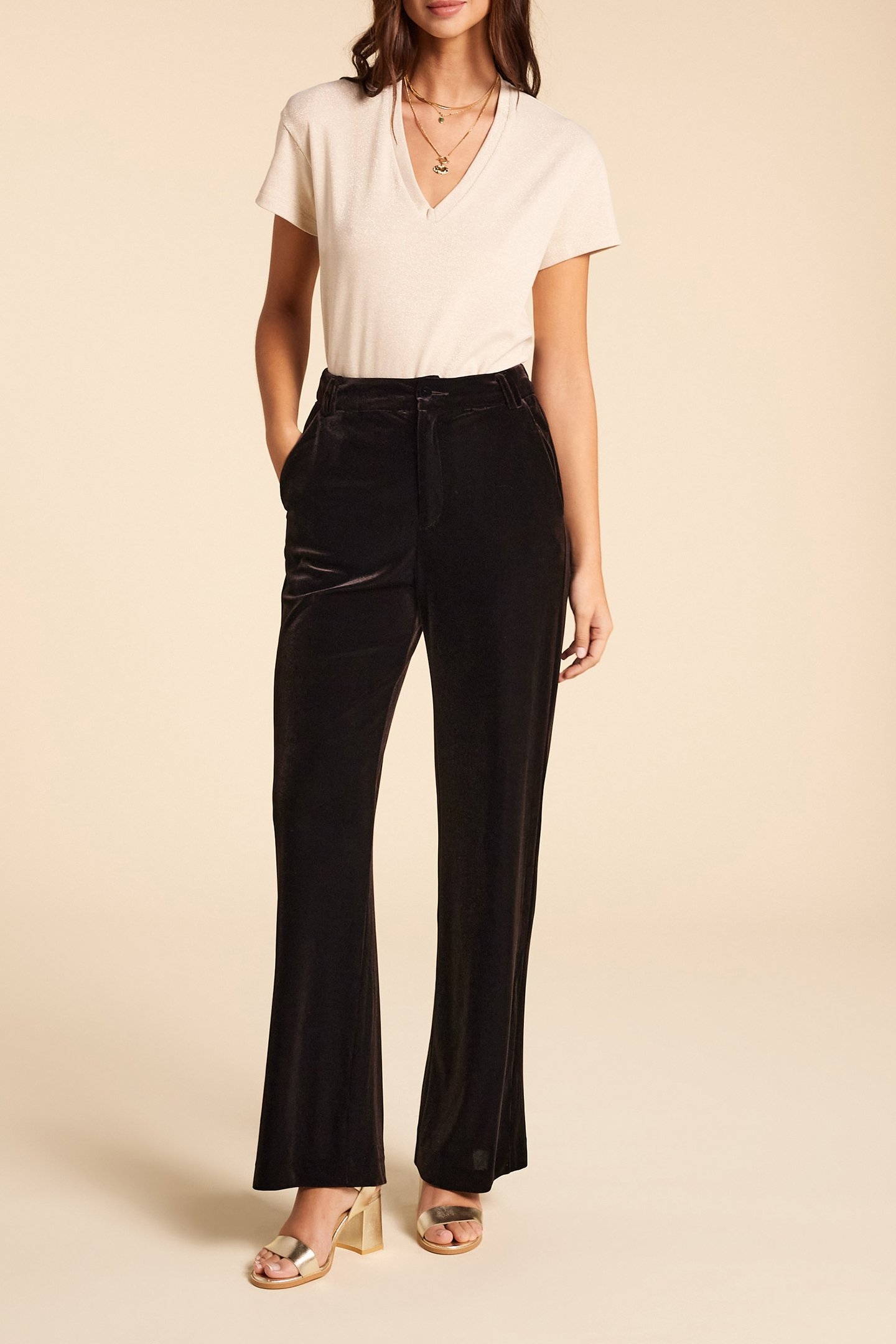 BROWN VELOUR SUIT PANTS 3