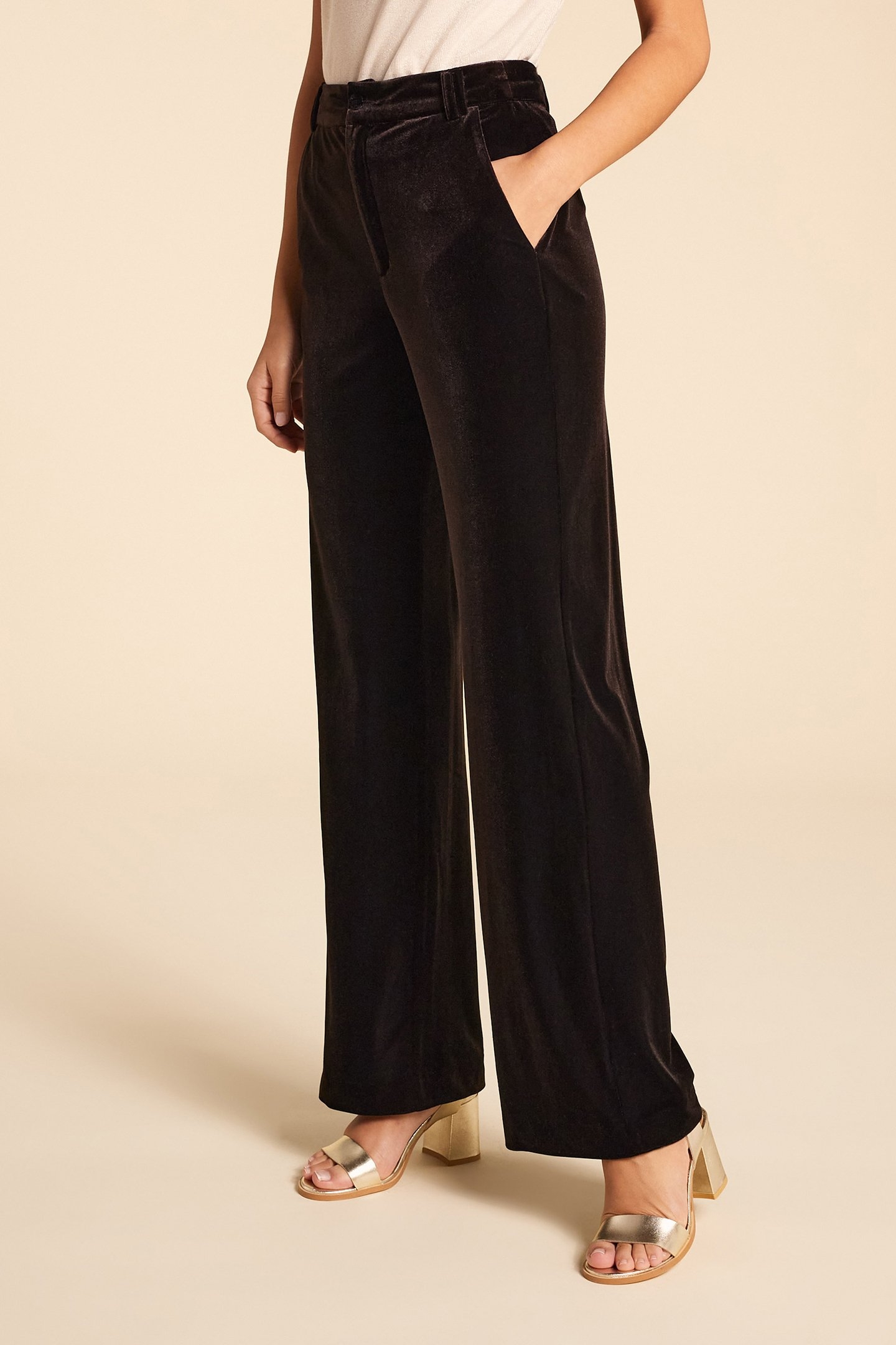 BROWN VELOUR SUIT PANTS 1