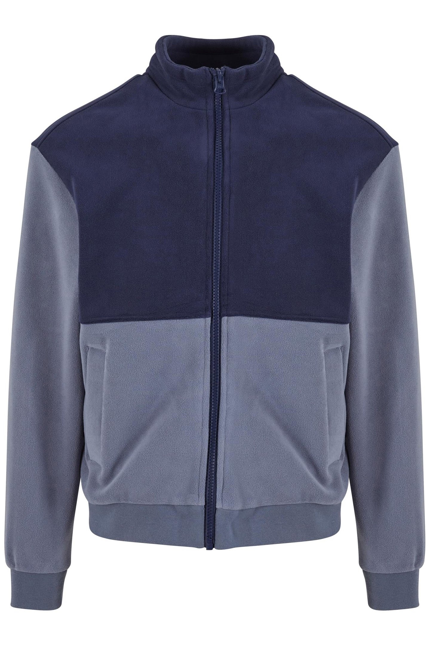 COLOUR BLOCK POLAR FLEECE JACKET NAVY/CLOUD SKY 1