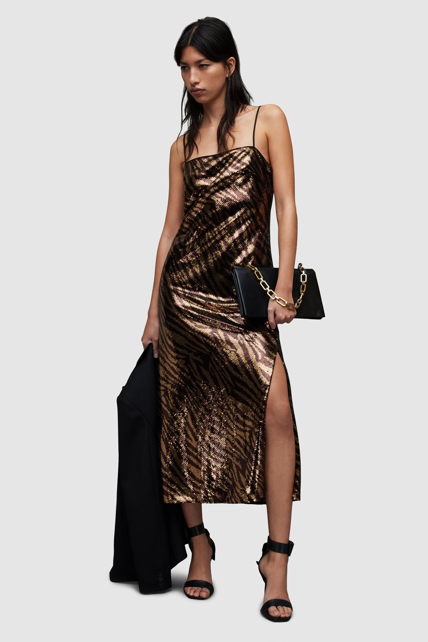 BONNIE TIGER DRESS GOLD/BLACK 4