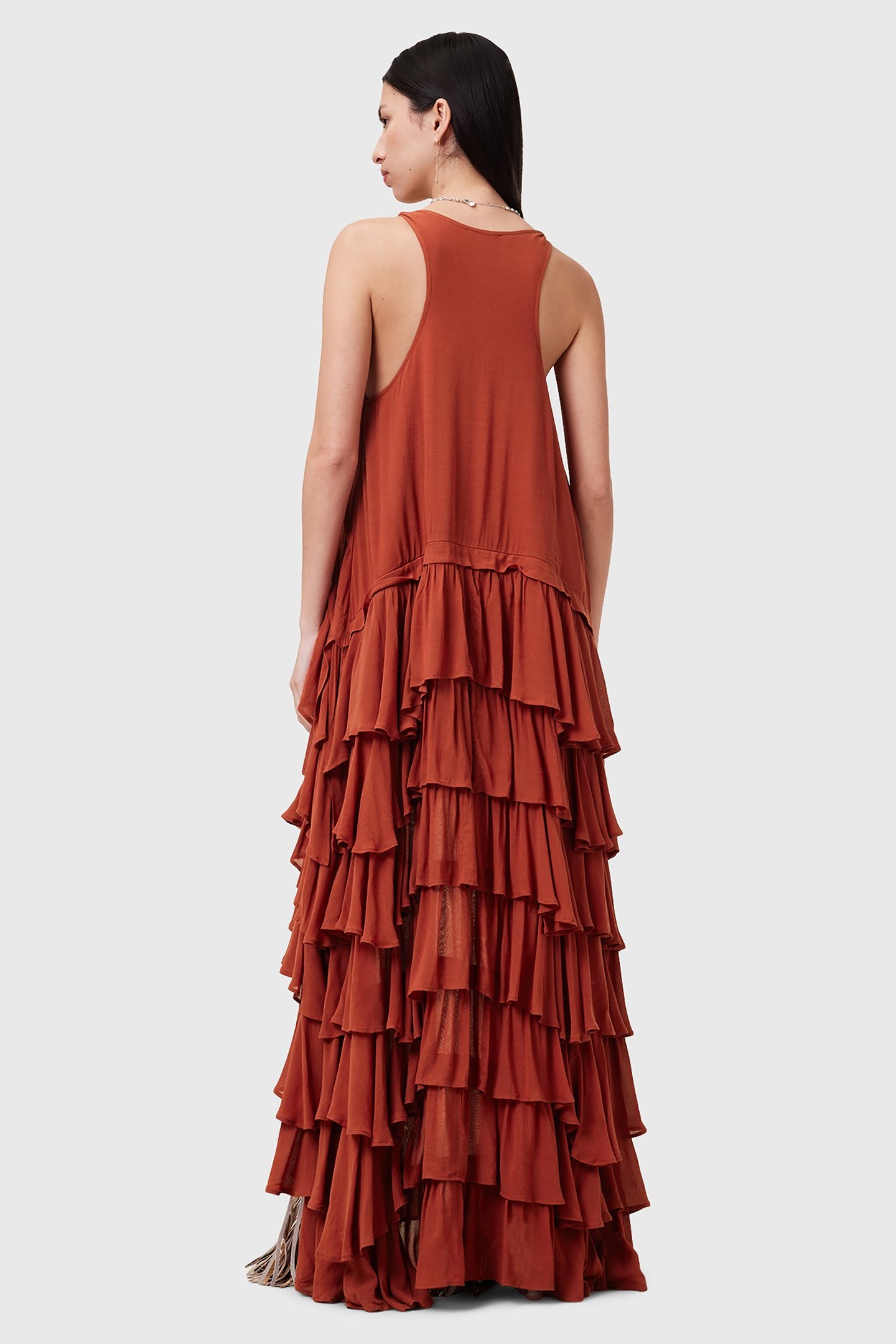 CAVARLY DRESS BURNT BRICK RED 2