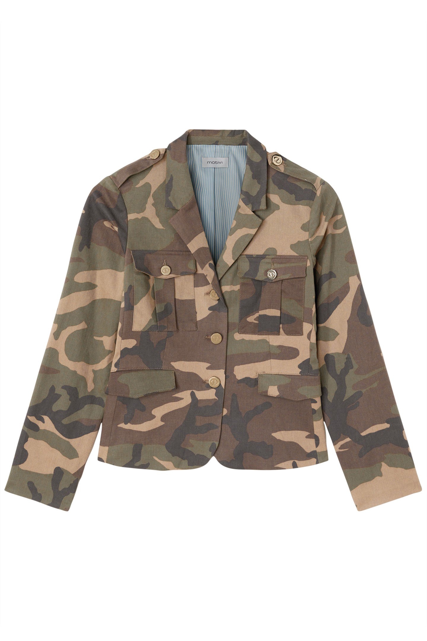 CAMOUFLAGE PATTERNED SINGLE-BREASTED JACKET GREEN 4