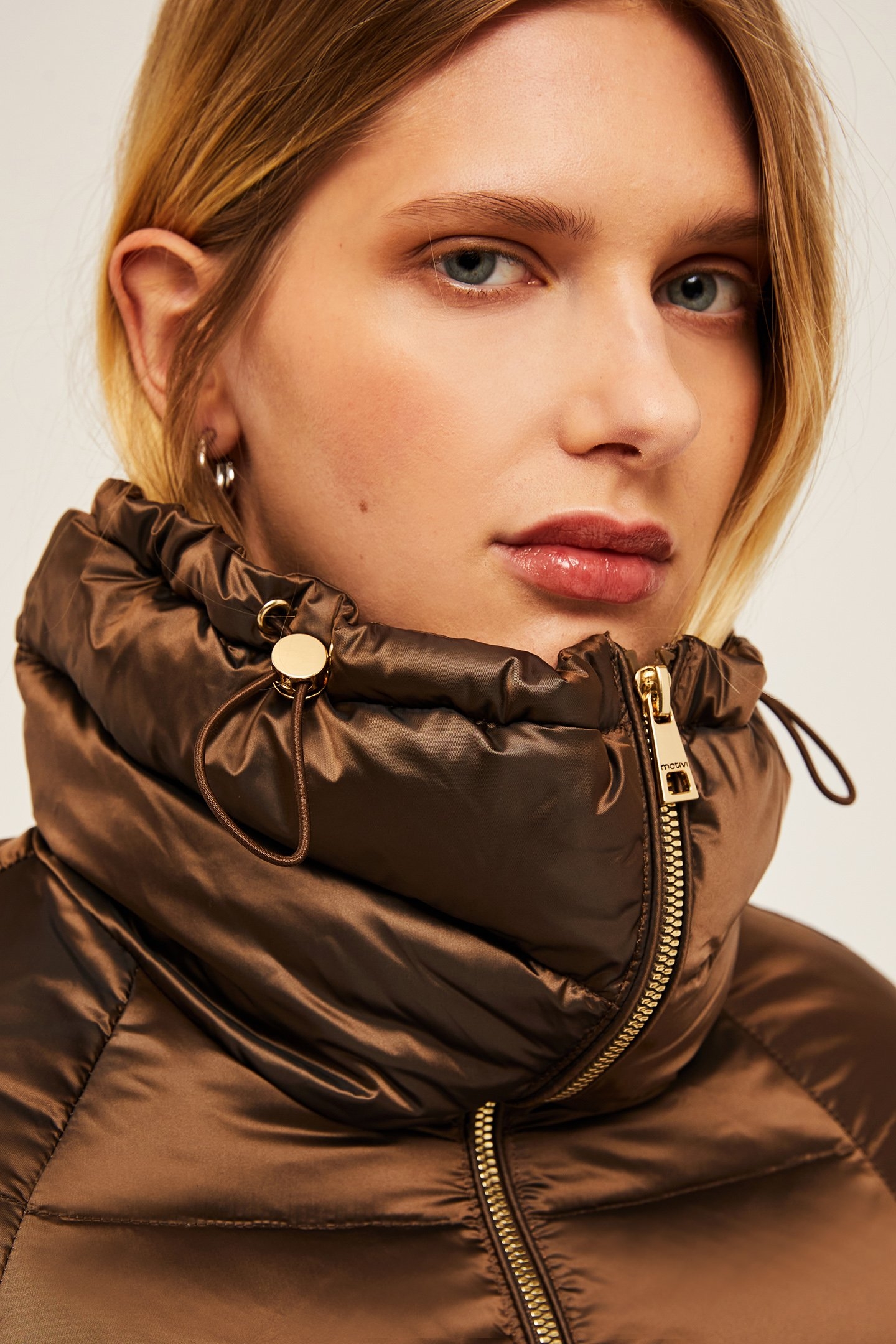 QUILTED NYLON JACKET WITH PADDING BROWN 5