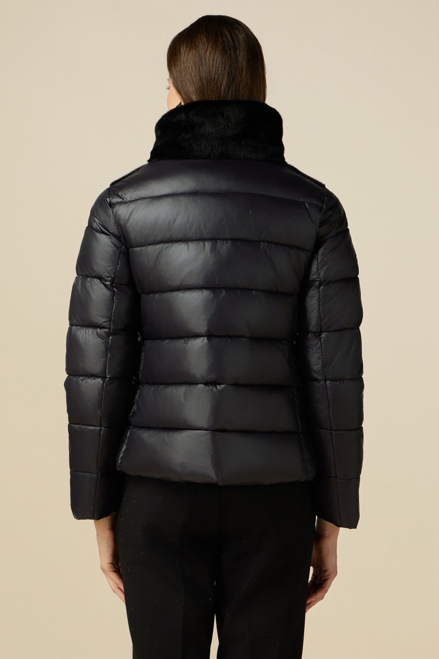 DOWN JACKET WITH TEDDY INSERT BLACK 2