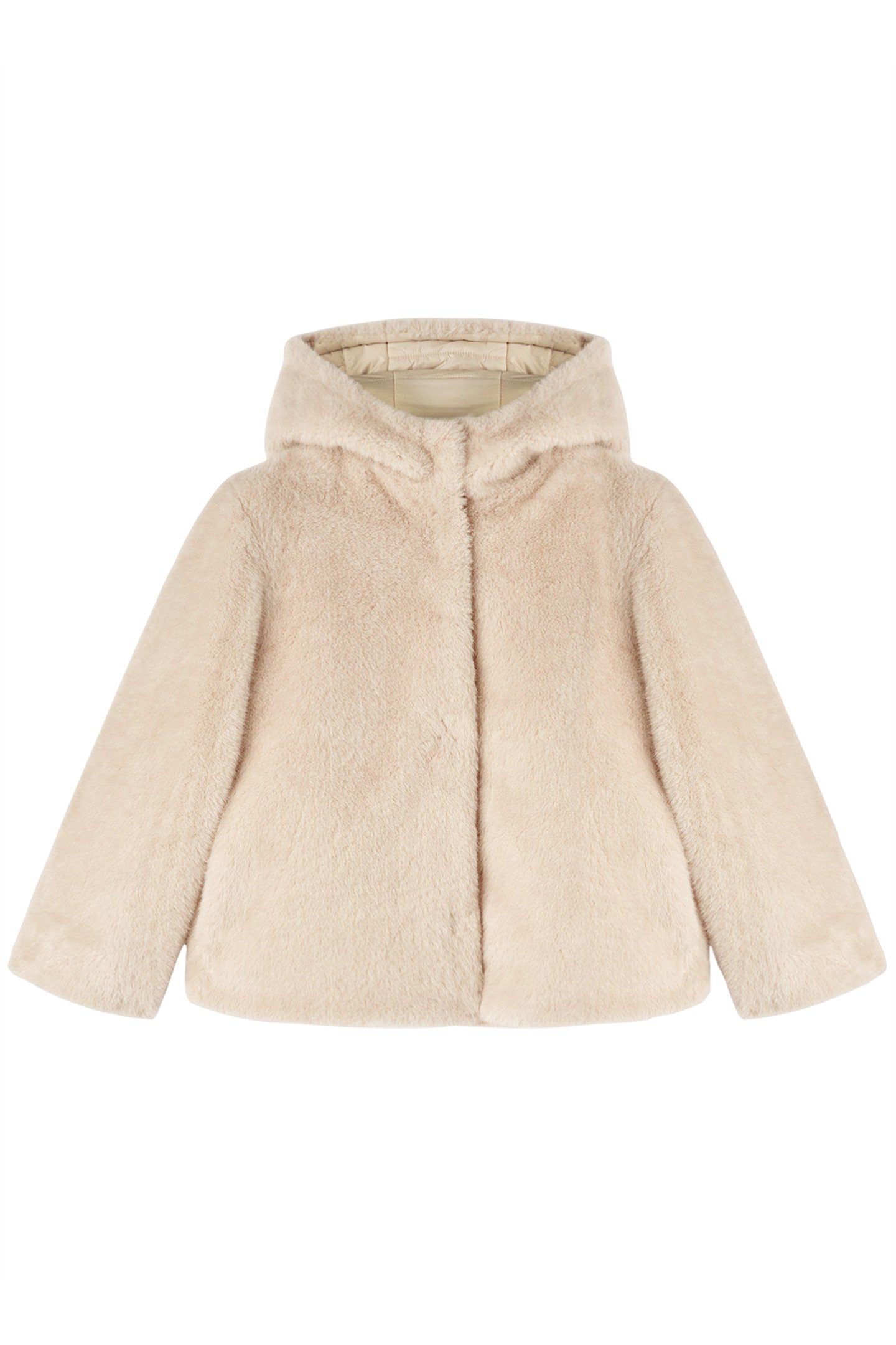 REVERSIBLE TEDDY CAPE WITH HOOD BEIGE 4