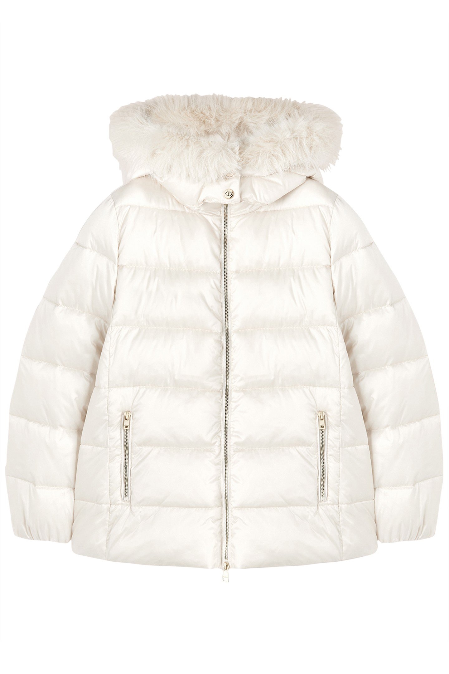 SHORT HOODED DOWN JACKET WHITE 4