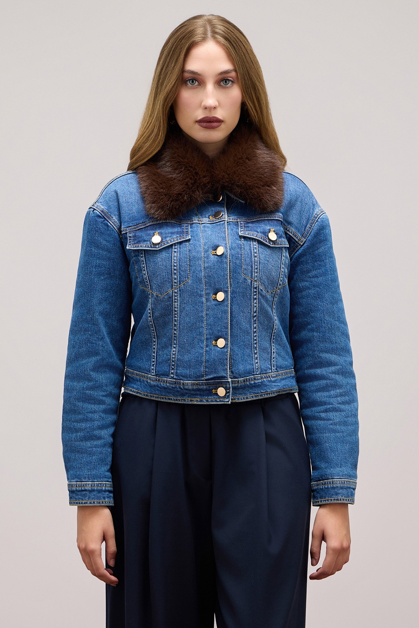 DENIM JACKET WITH QUILTED LINING BLUE 1
