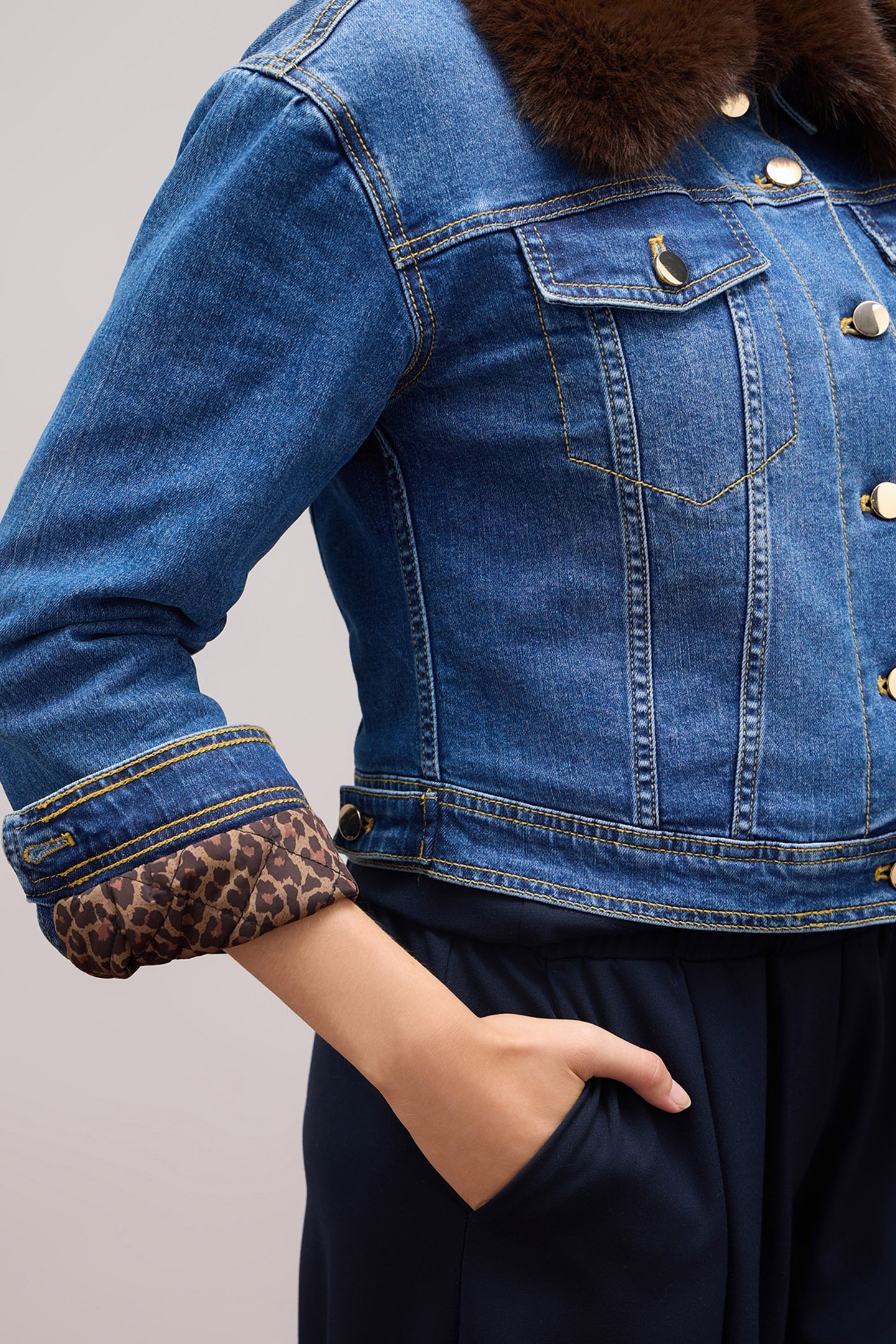 DENIM JACKET WITH QUILTED LINING BLUE 4