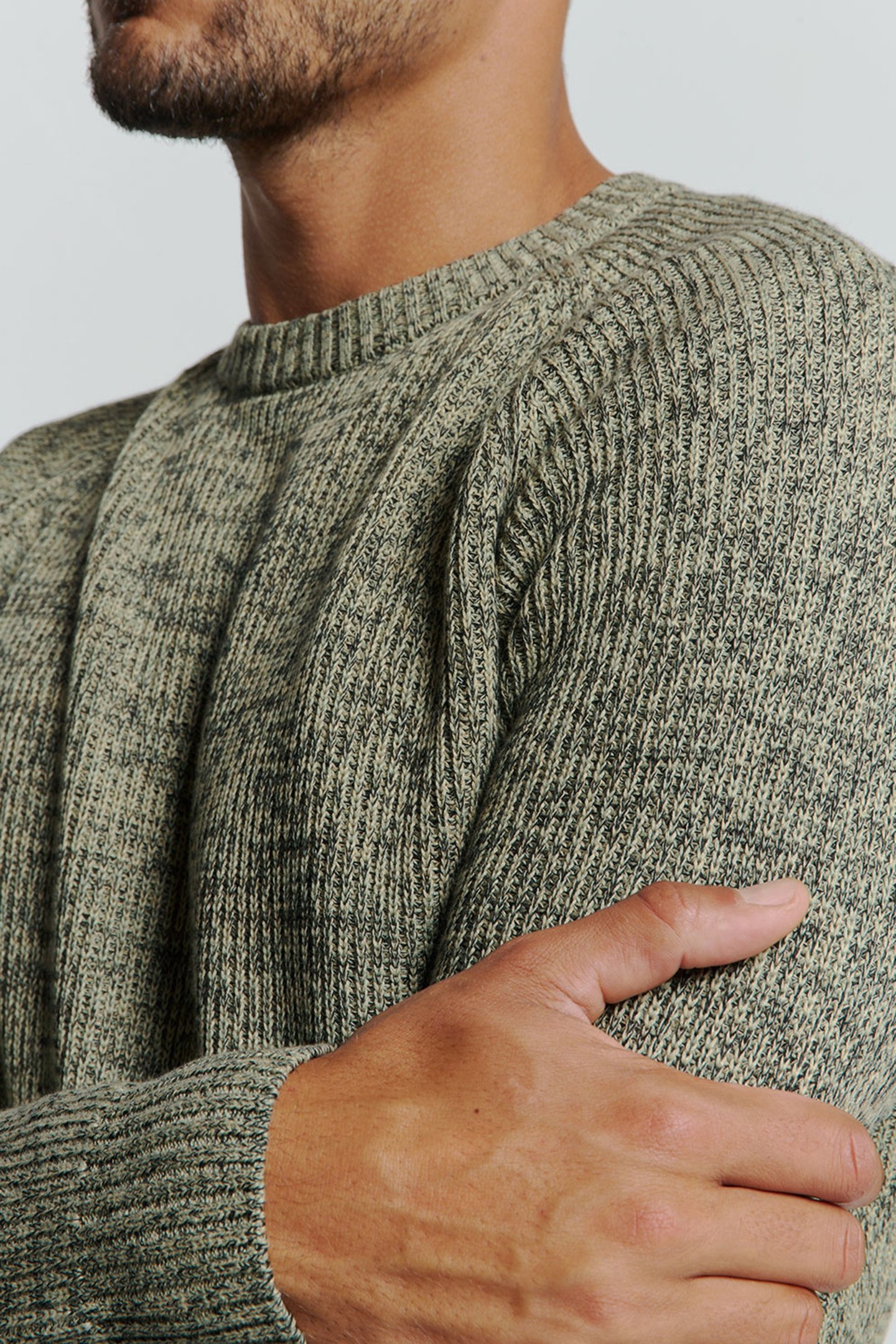 PULLOVER CREWNECK 3 COLOURED RIB SMOKE 7