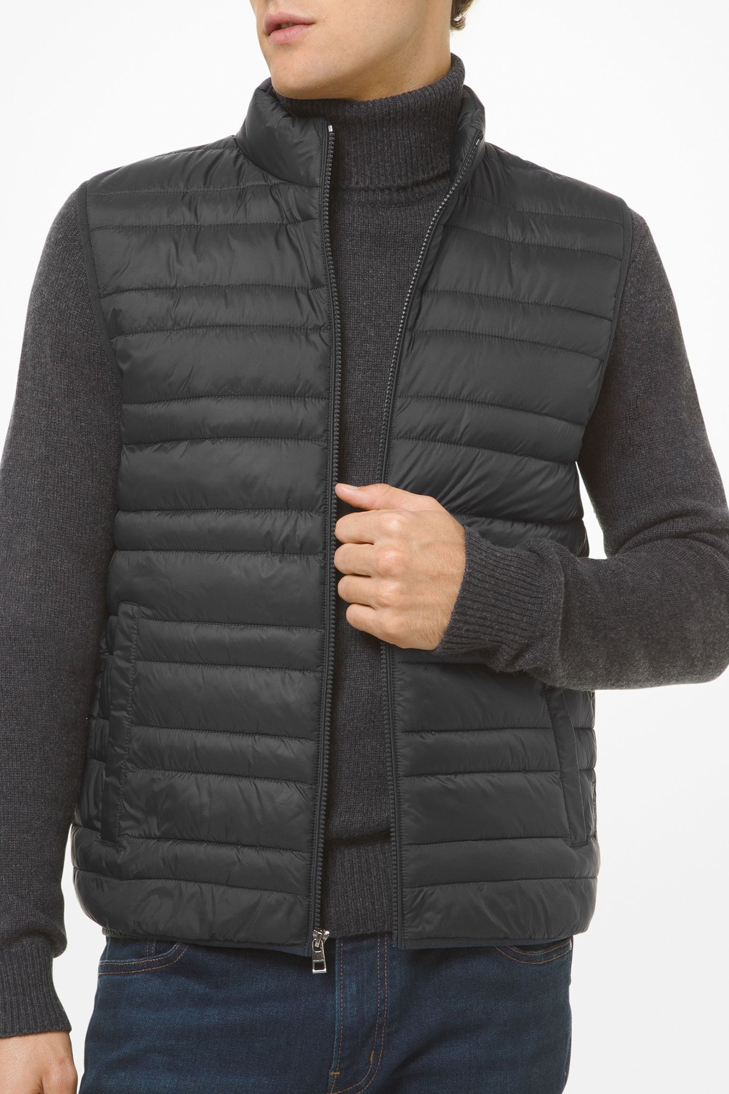 LIGHTWEIGHT QUILTED VEST BLACK 1