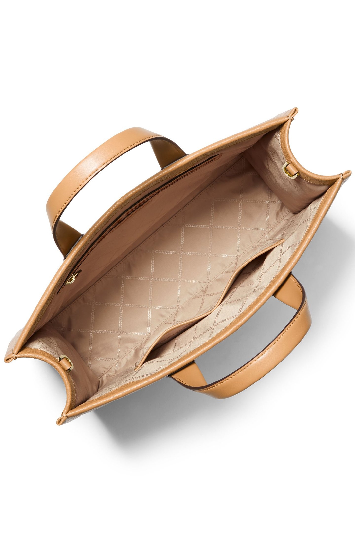 LEATHER GRAB TOTE BAG IN BEIGE 3