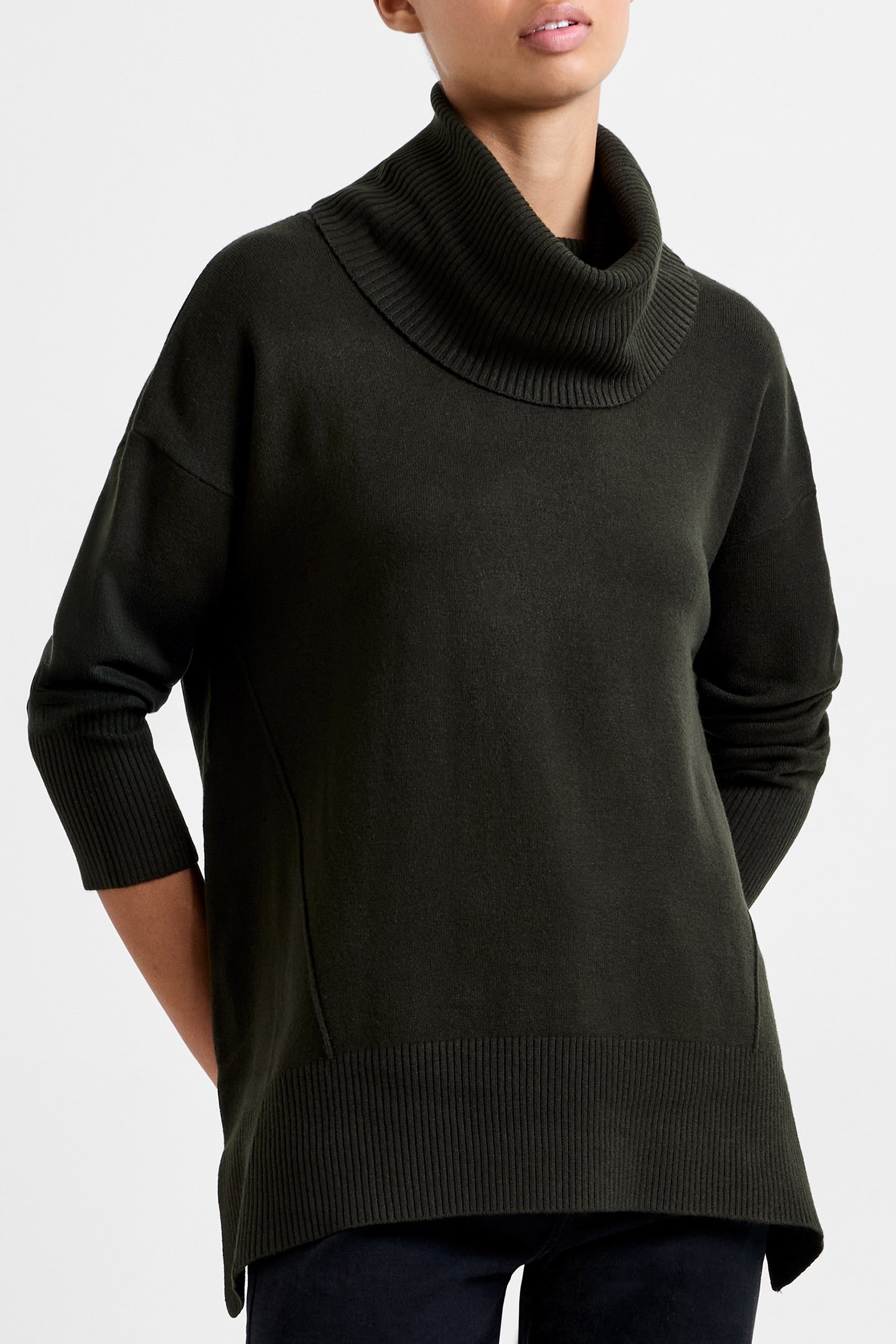 BABYSOFT RIBBED COWL NECK JUMPER BRUNSWICK GREEN 4