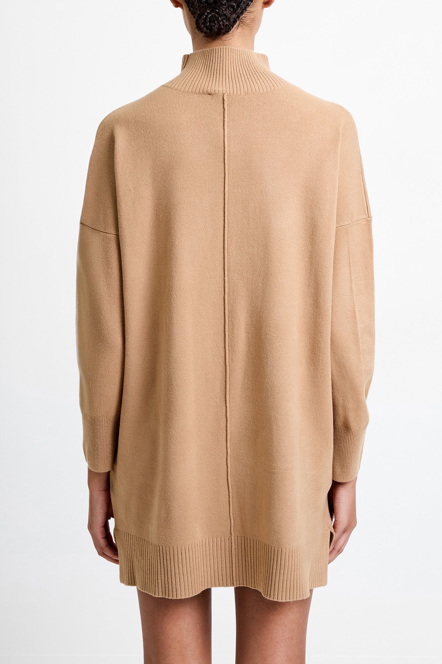 BABYSOFT ROLL NECK KNIT DRESS CAMEL 2