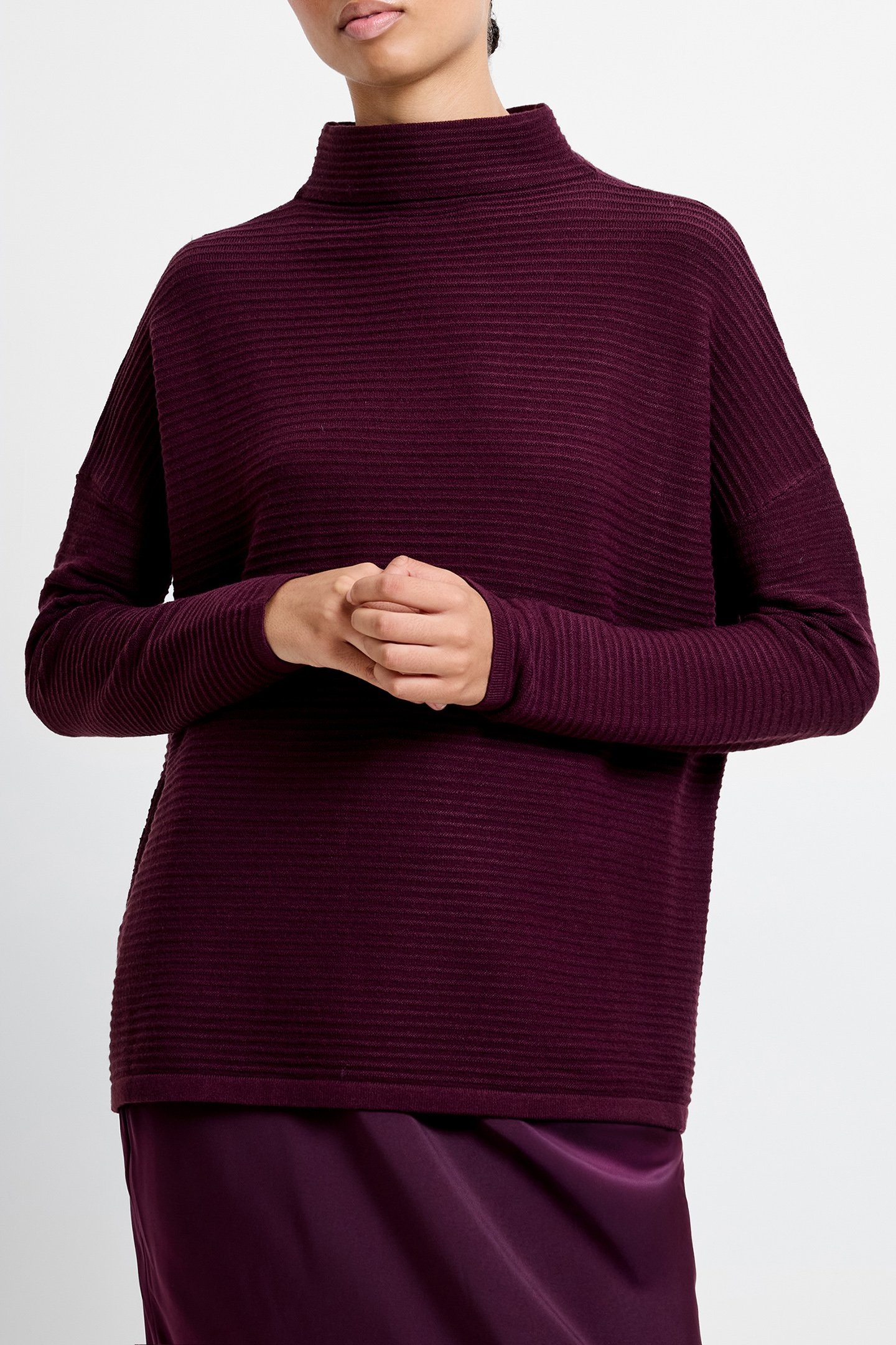 BABYSOFT LENA L/S HIGH NK JMPR BURGUNDY RED 1