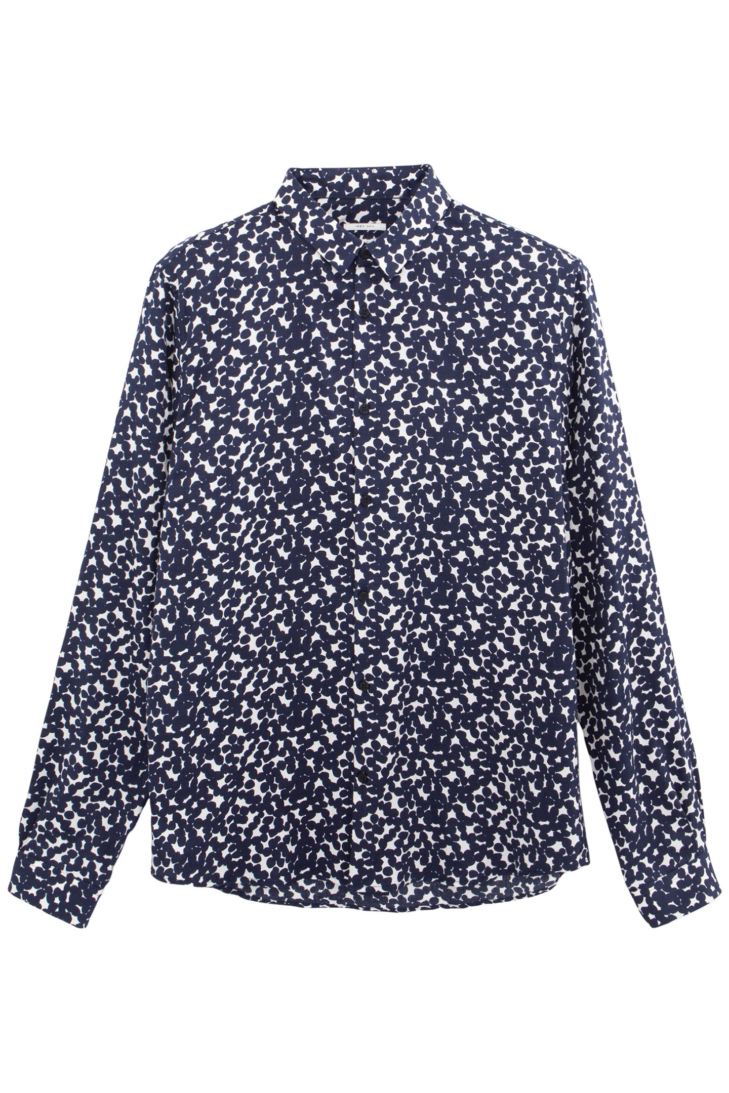 SLIM NAVY POLKA DOT PRINT SHIRT NAVY 4