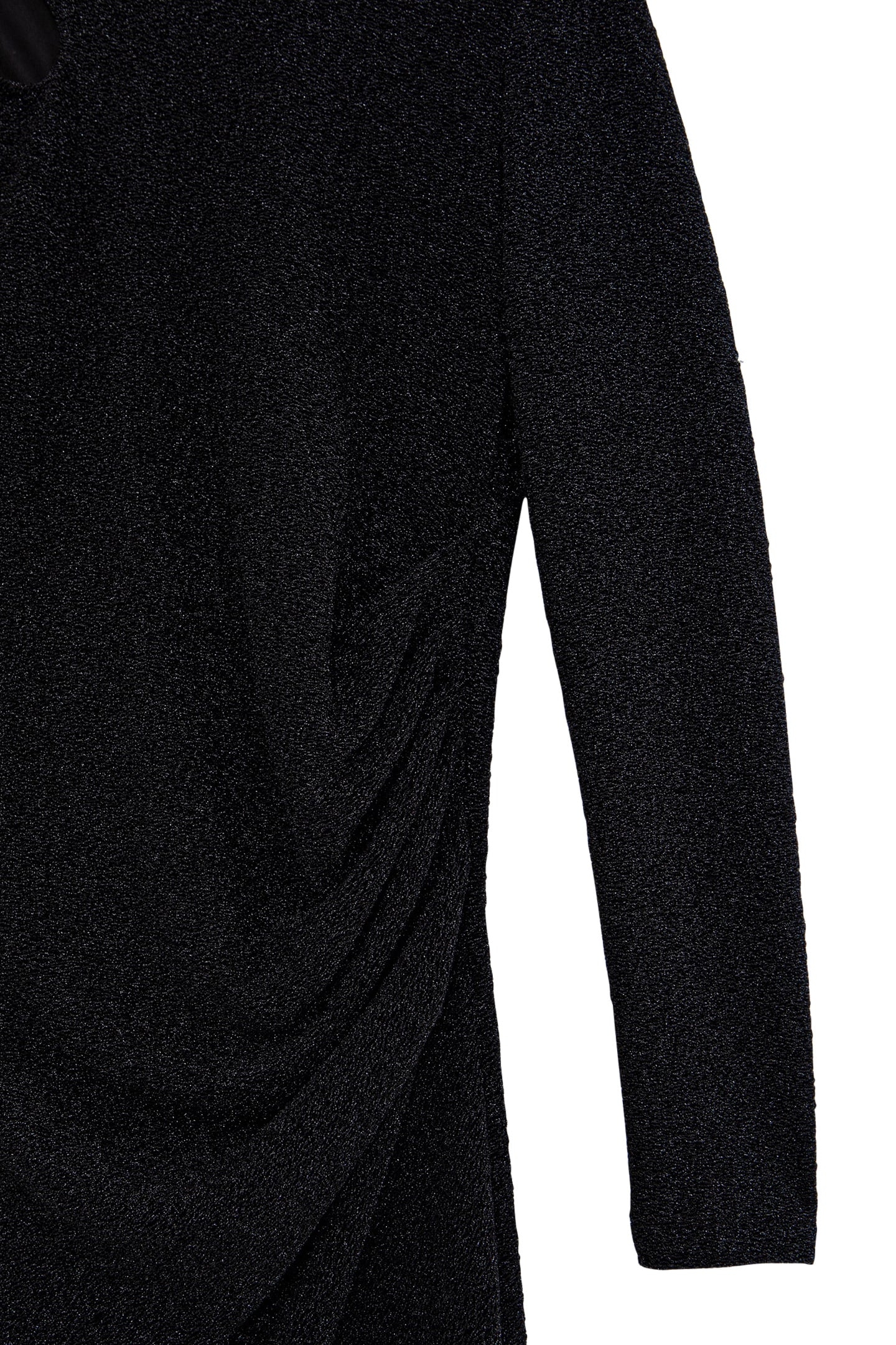 PURE EDITION-BLACK LUREX DRESS ASYMMETRICAL COLLAR BLACK 7