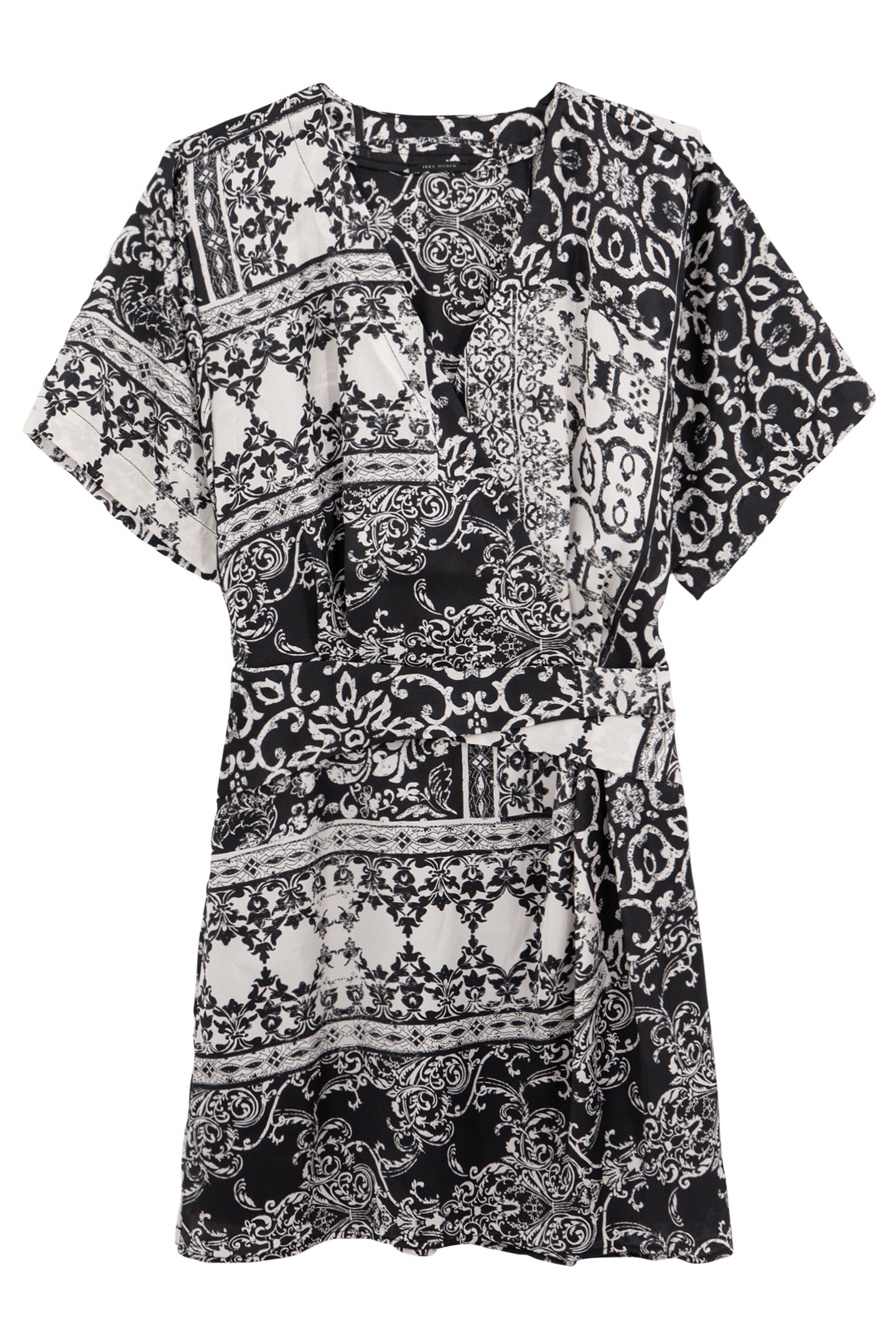 BLACK PATCHWORK SCARF DRESS BLACK 4