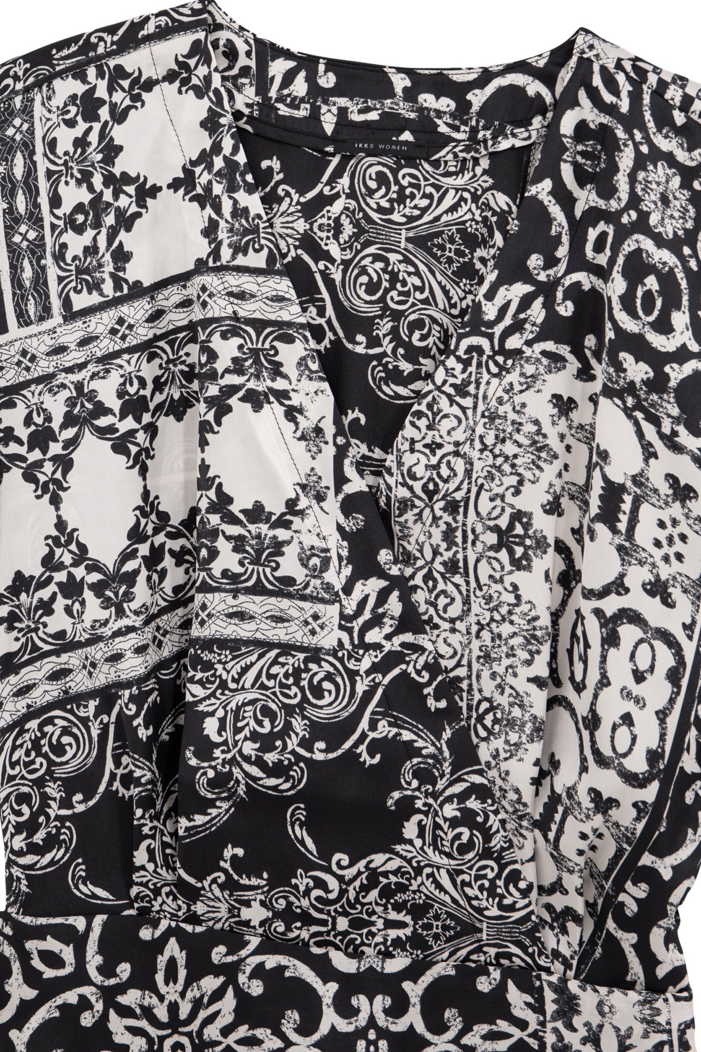 BLACK PATCHWORK SCARF DRESS BLACK 7