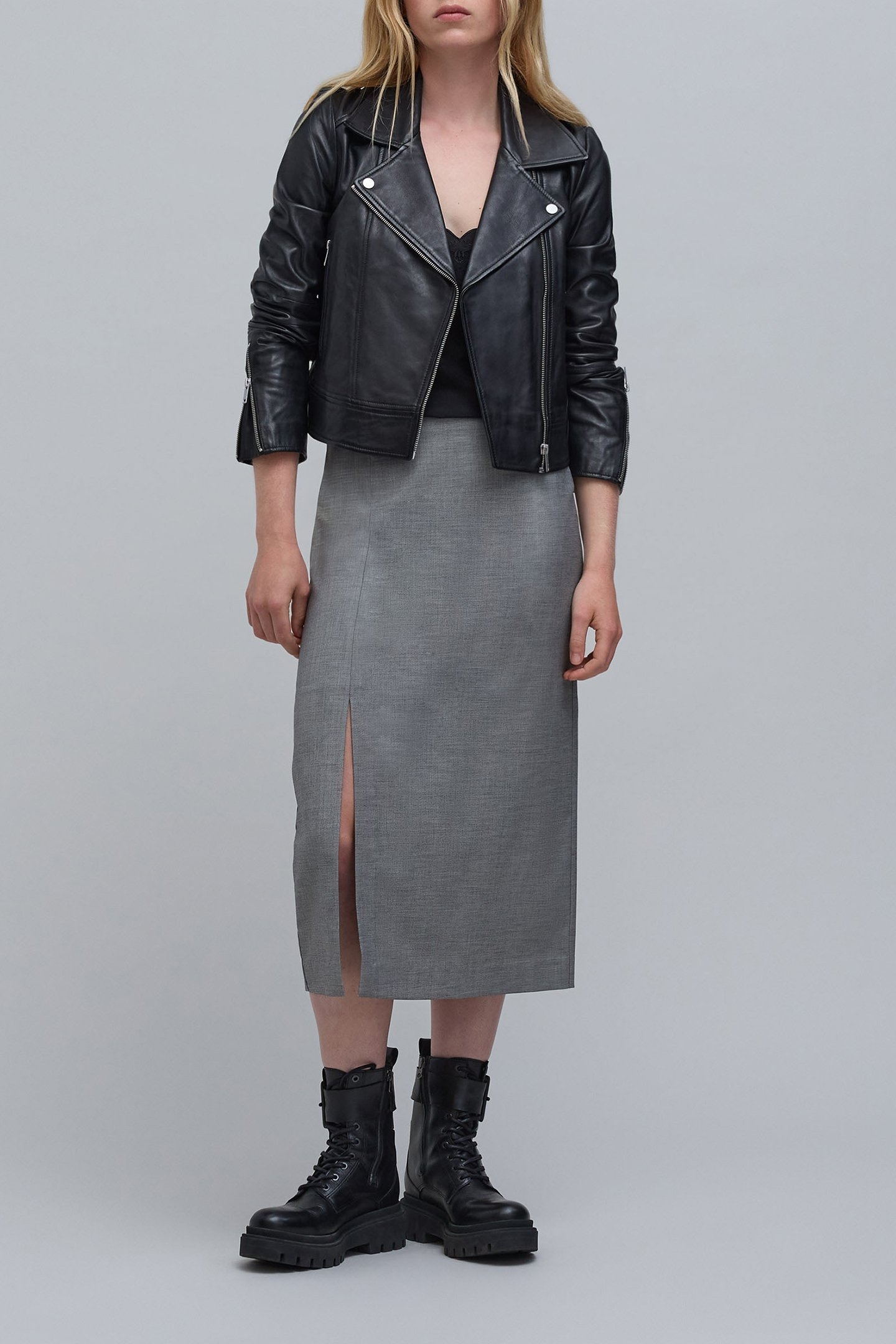 FAUX-UNI GRAY PENCIL SKIRT GREY 5