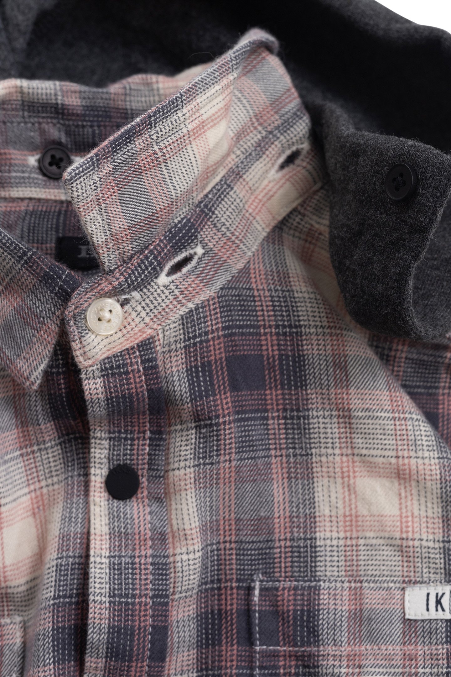 BOY'S BEIGE PLAID SHIRT WITH REMOVABLE HOOD 4