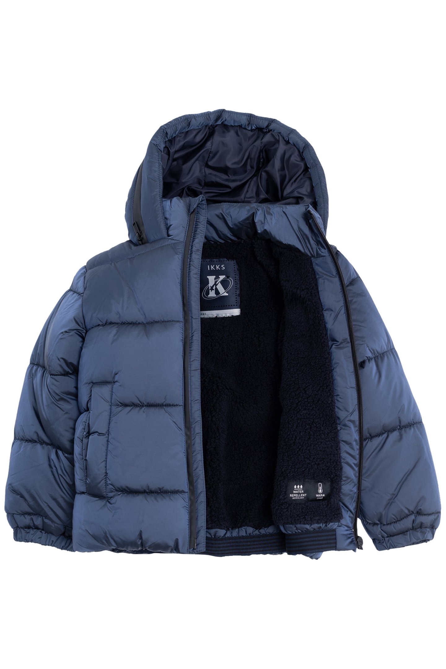 RECYCLED METALLIC NAVY QUILTED JACKET FOR BOYS 3
