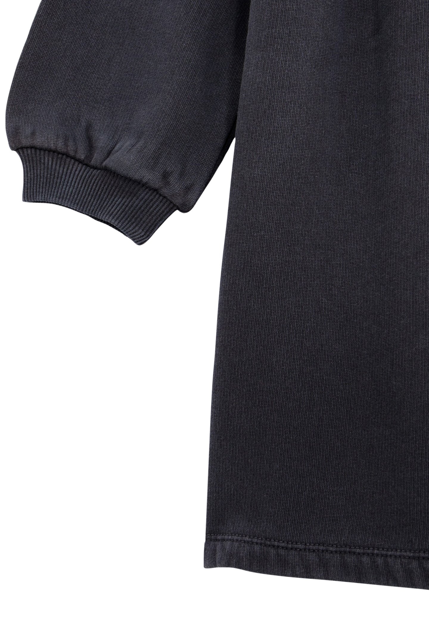 GIRL'S GREY ORGANIC COTTON VELVET SLOGANS SWEATSHIRT DRESS 4