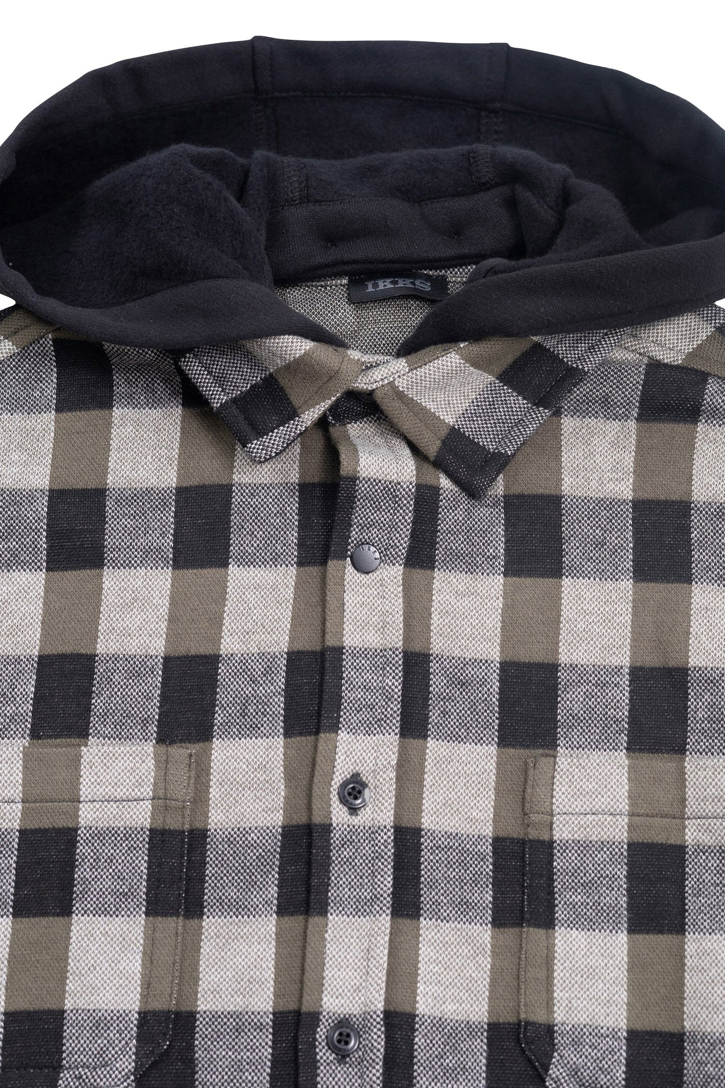 BOY'S BLACK PLAID SHIRT WITH DETACHABLE HOOD 5