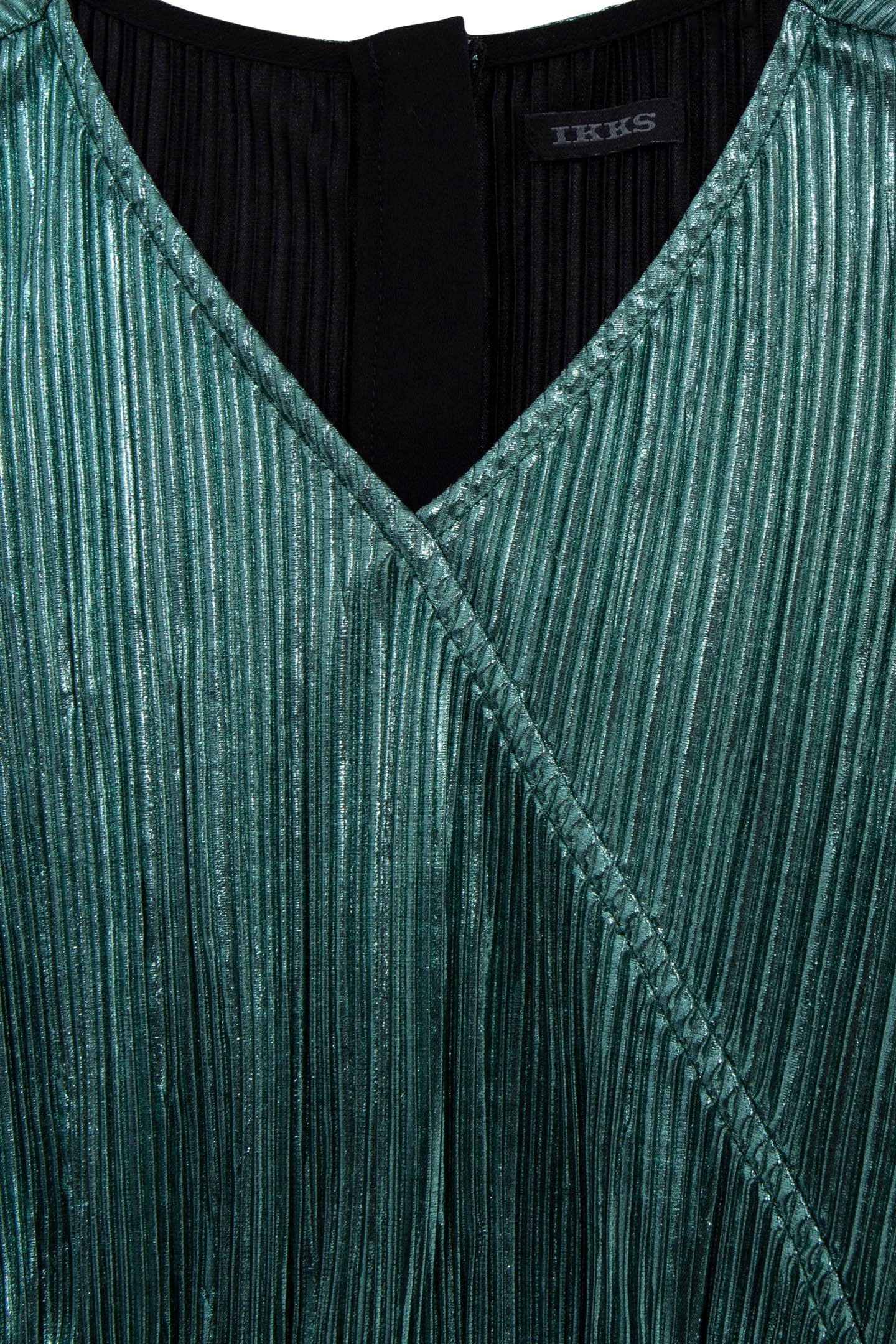 METALLIC EMERALD PLEATED DRESS 5